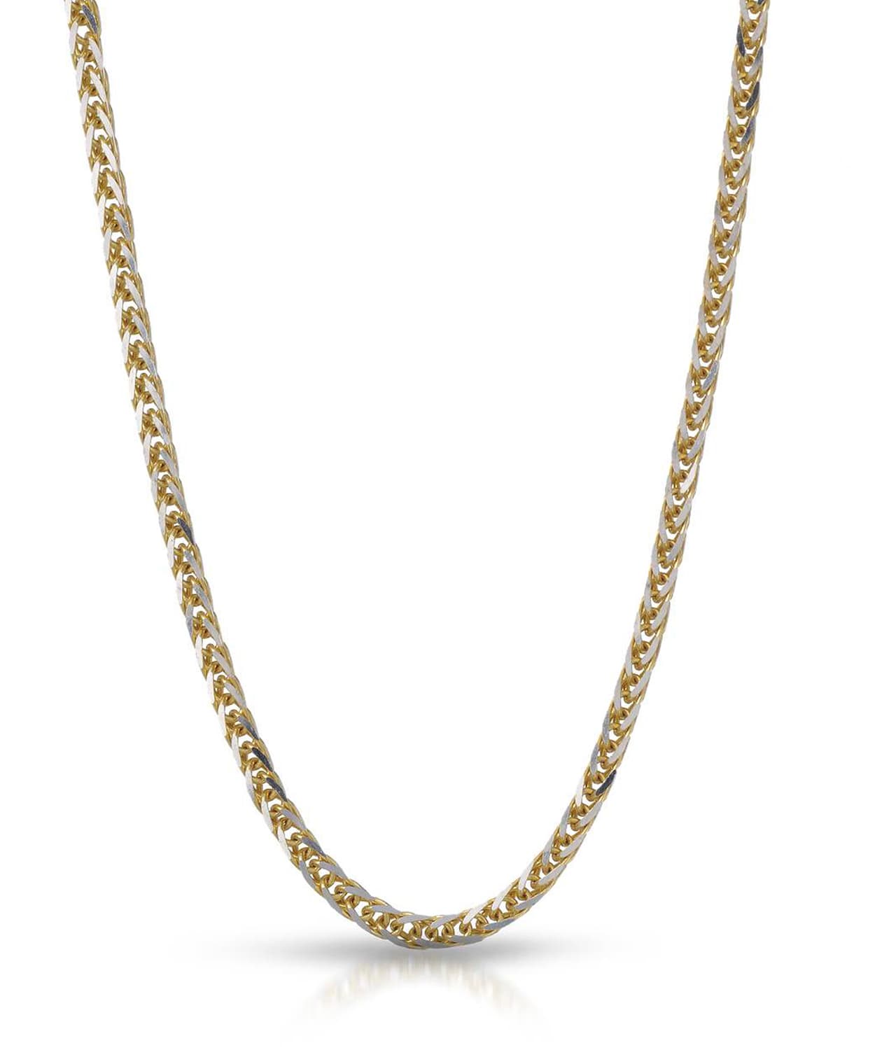 1mm 14k Two-Tone Gold Square Wheat Chain View 1