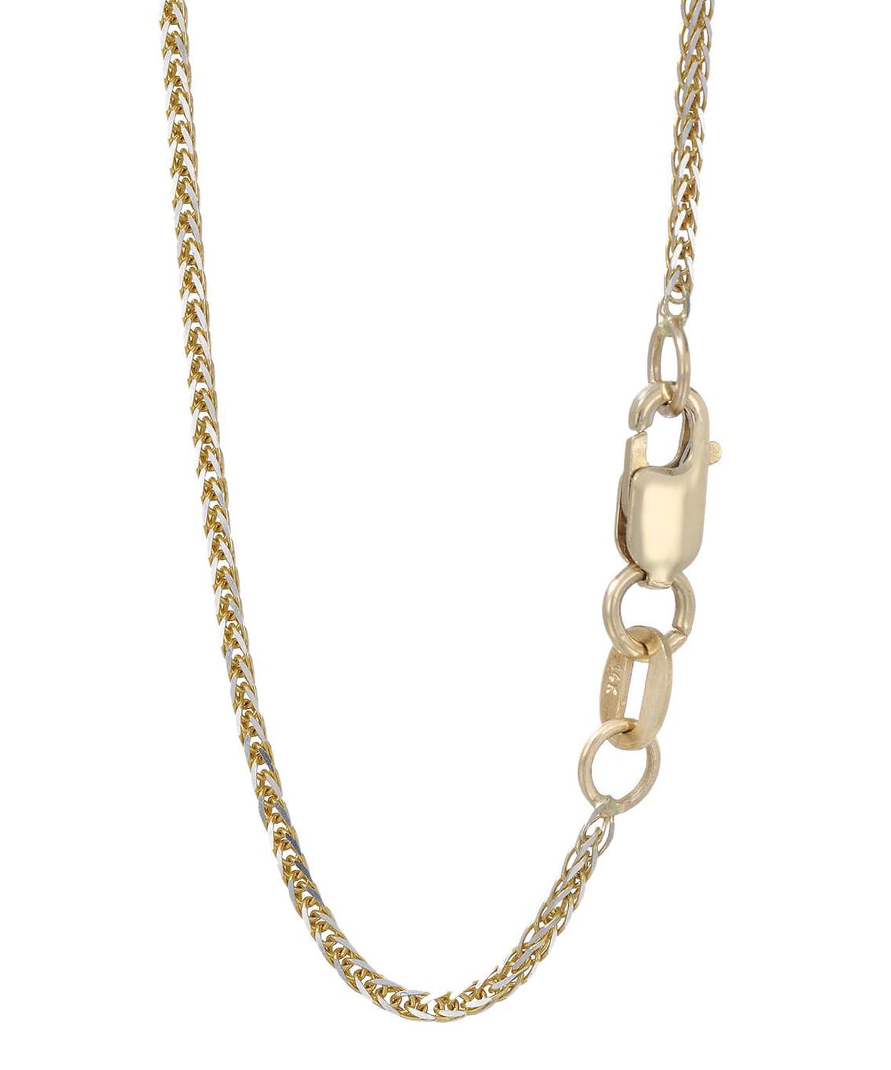 1mm 14k Two-Tone Gold Square Wheat Chain View 2