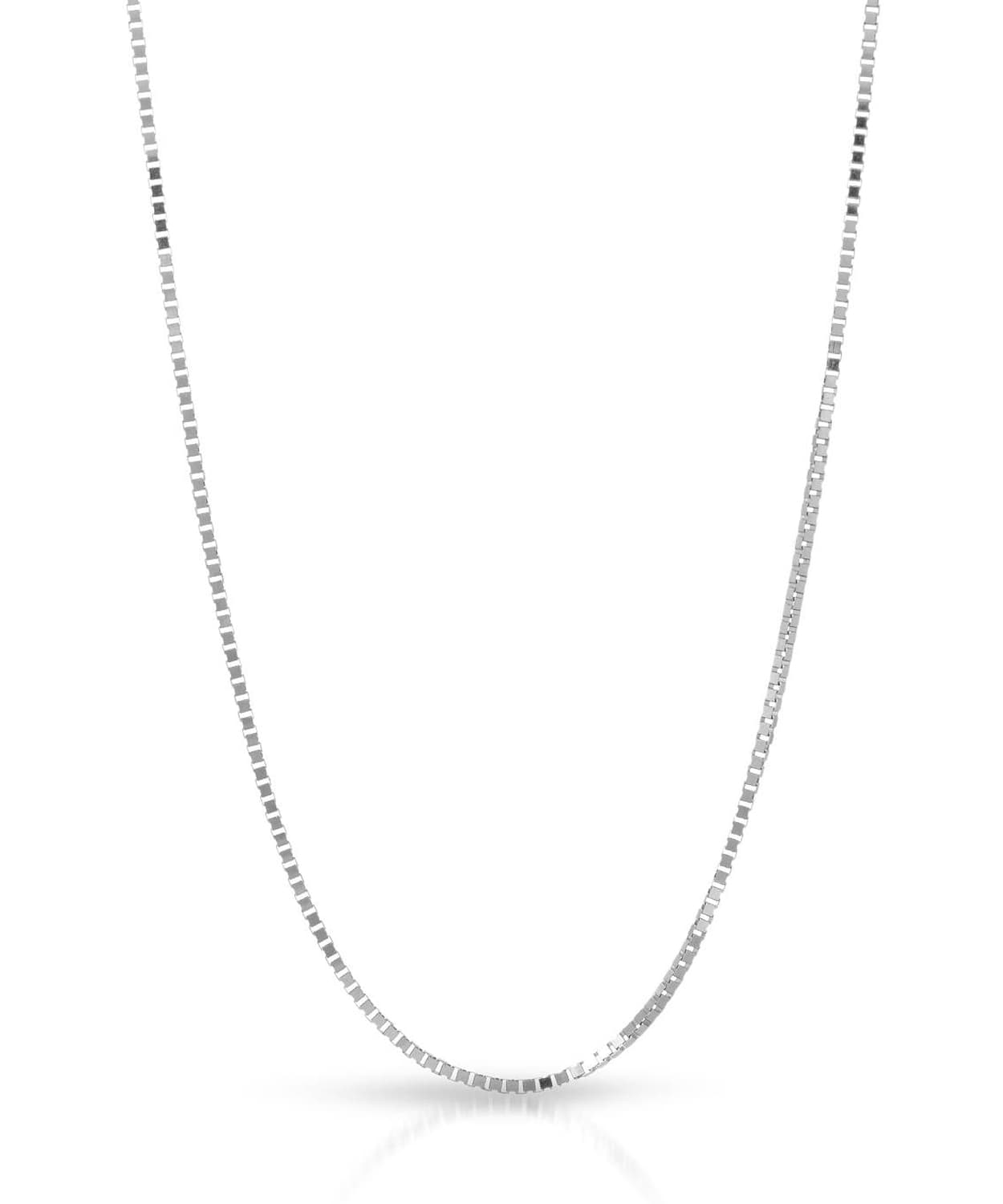 0.6mm 14k White Gold Dainty Box Chain View 1
