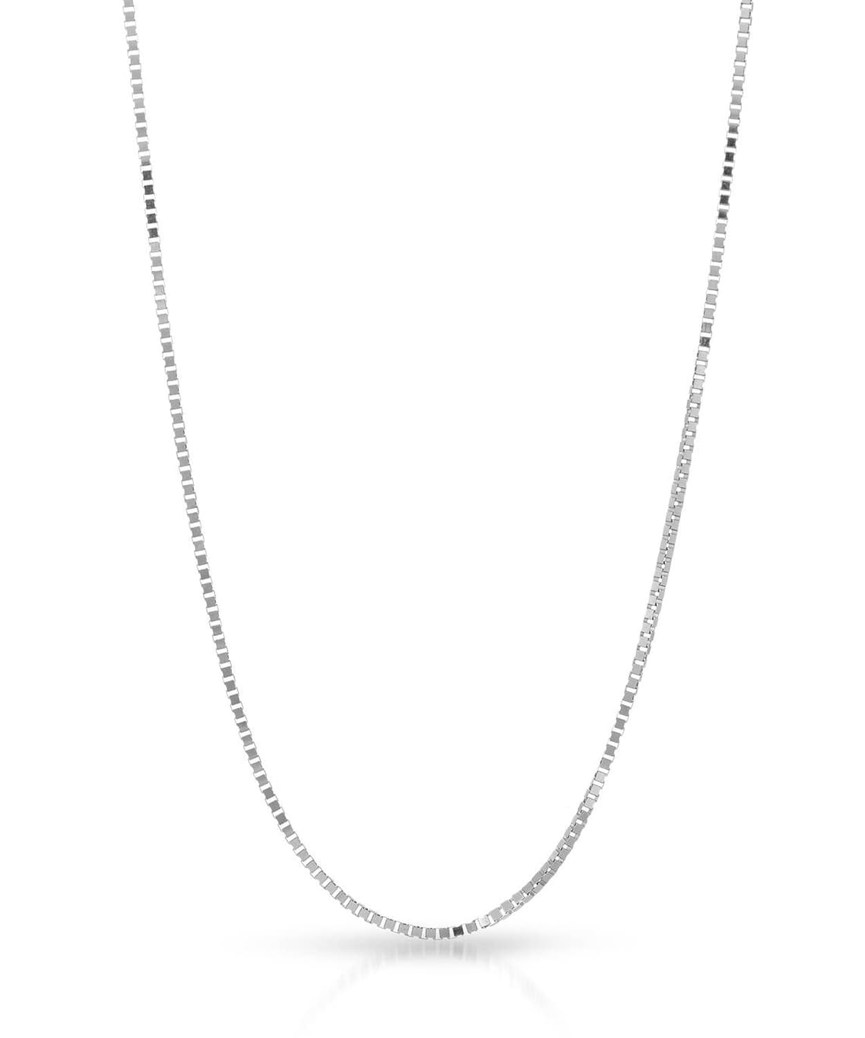 0.6mm 14k White Gold Dainty Box Chain View 2