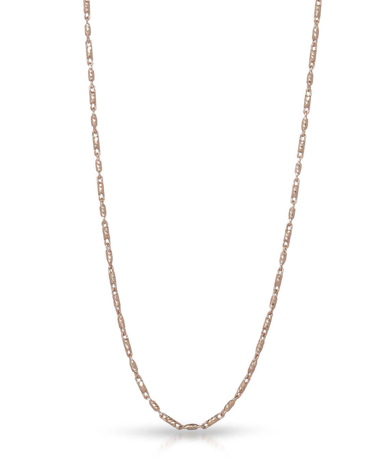 0.9mm 14k Rose Gold Diamond Cut Bar Adjustable Chain View 1