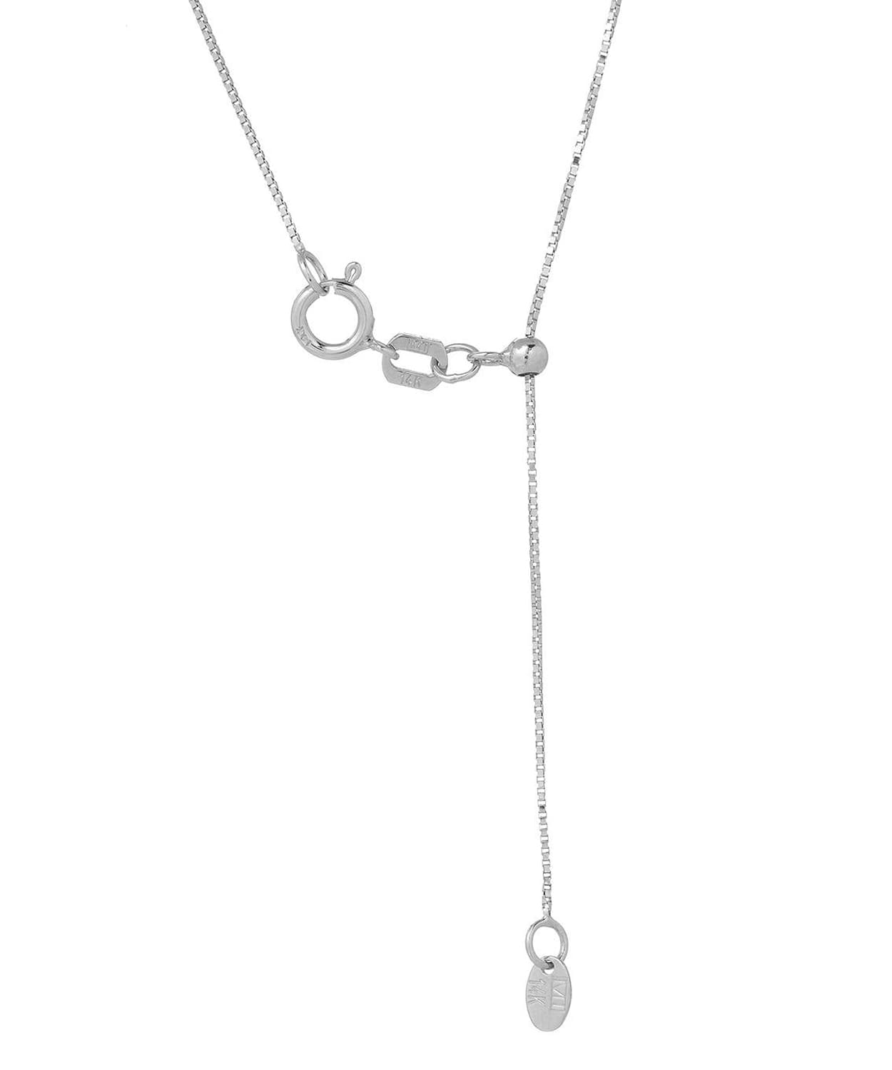 0.5mm 14k White Gold Box Adjustable Chain View 2