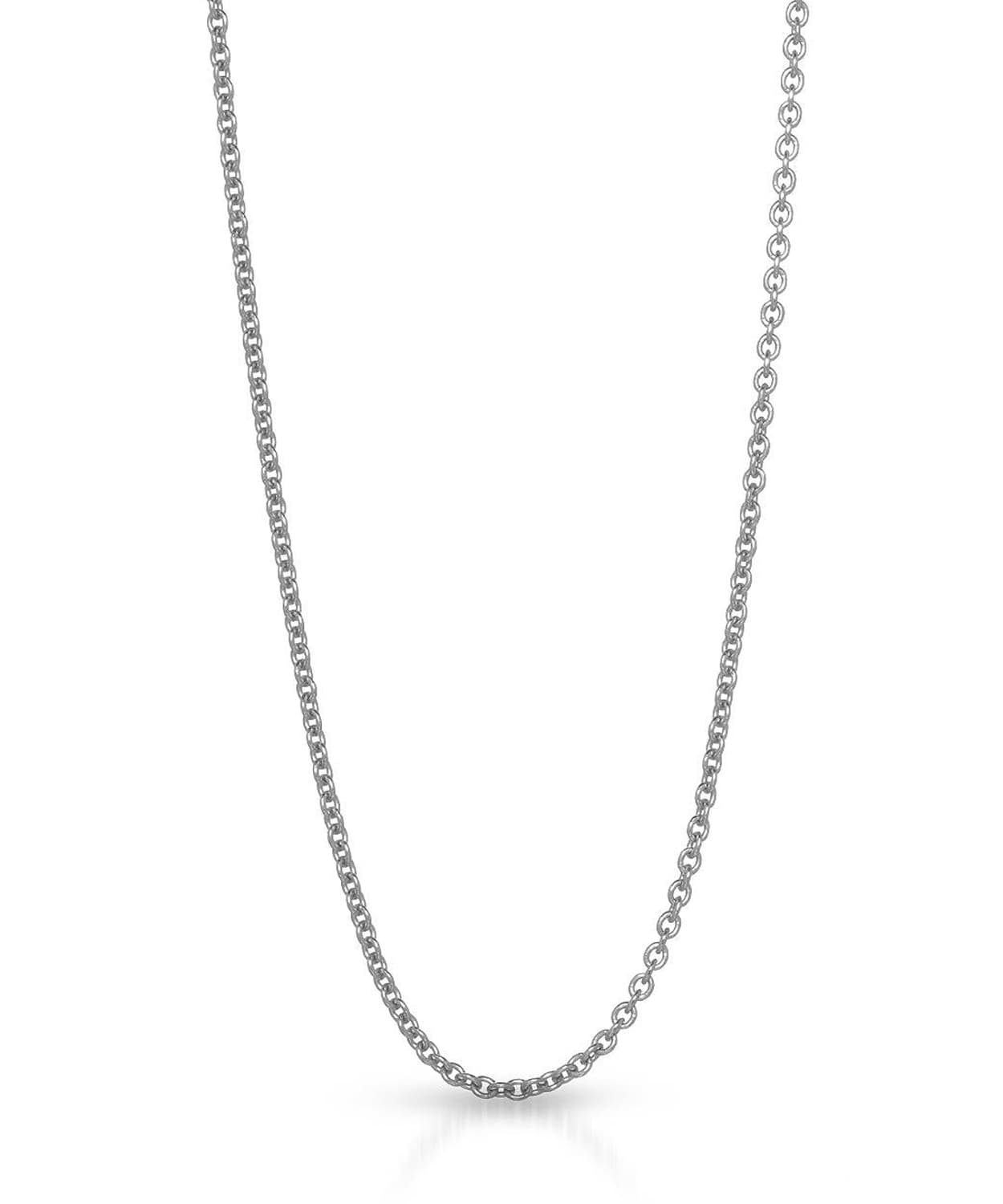 1mm 14k White Gold Rolo Adjustable Chain View 1