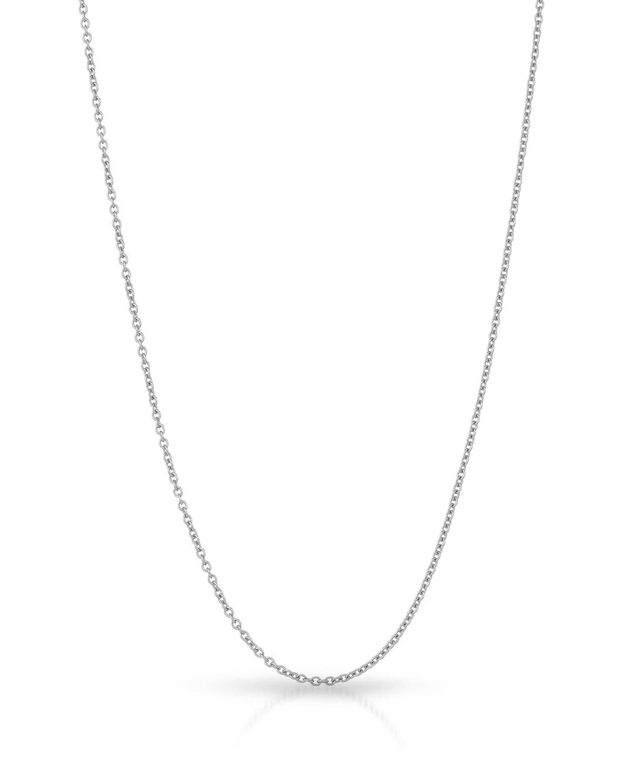 1.1mm 14k White Gold Rolo Adjustable Chain View 1