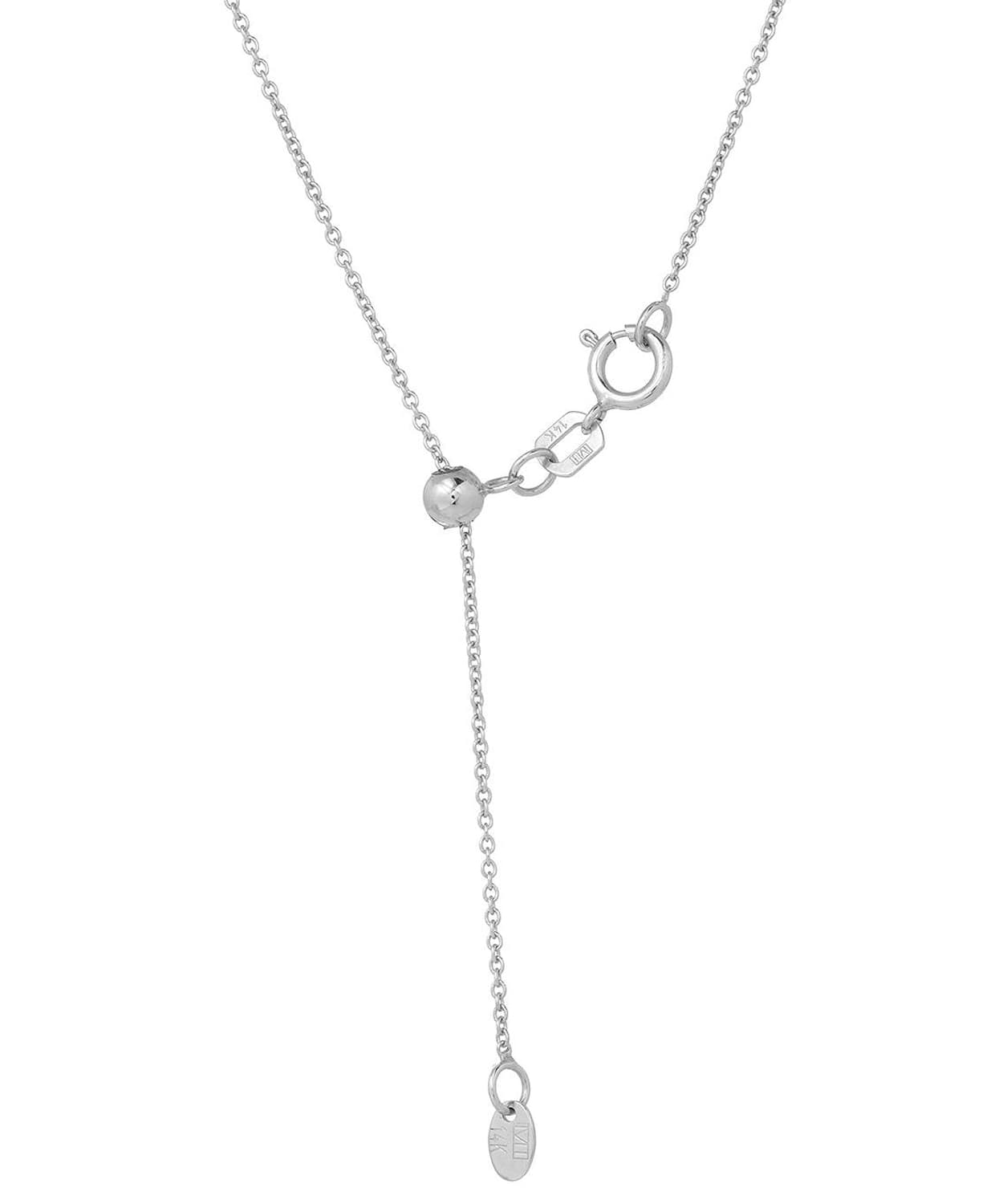 1.1mm 14k White Gold Rolo Adjustable Chain View 2