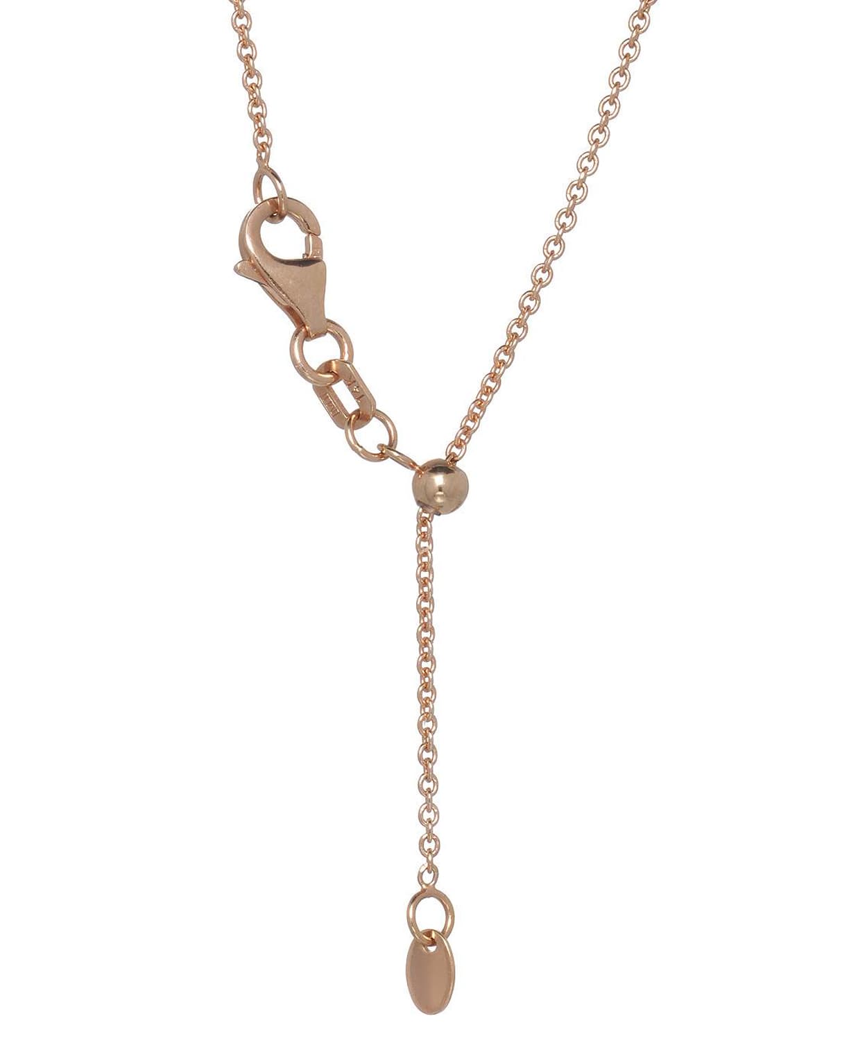 1mm 14k Rose Gold Rolo Adjustable Chain View 2