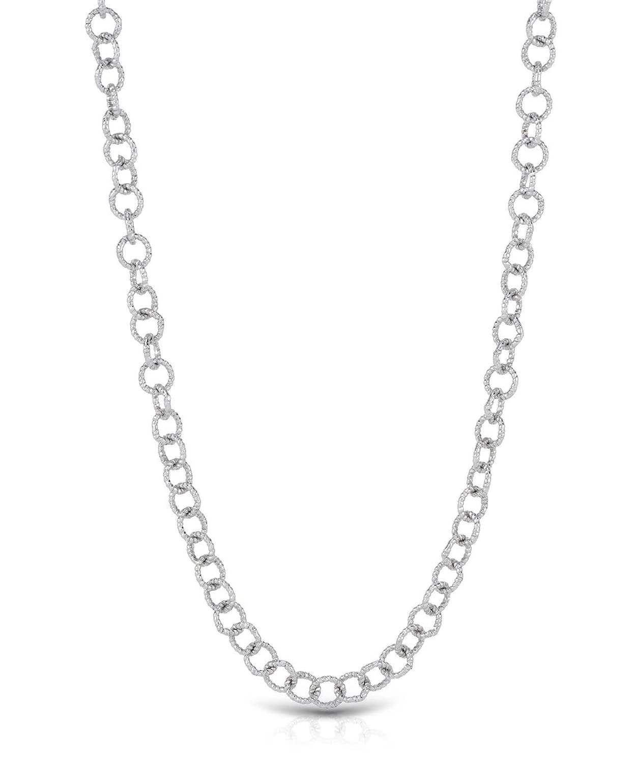 2.7mm 14k White Gold Textured Link Chain View 1