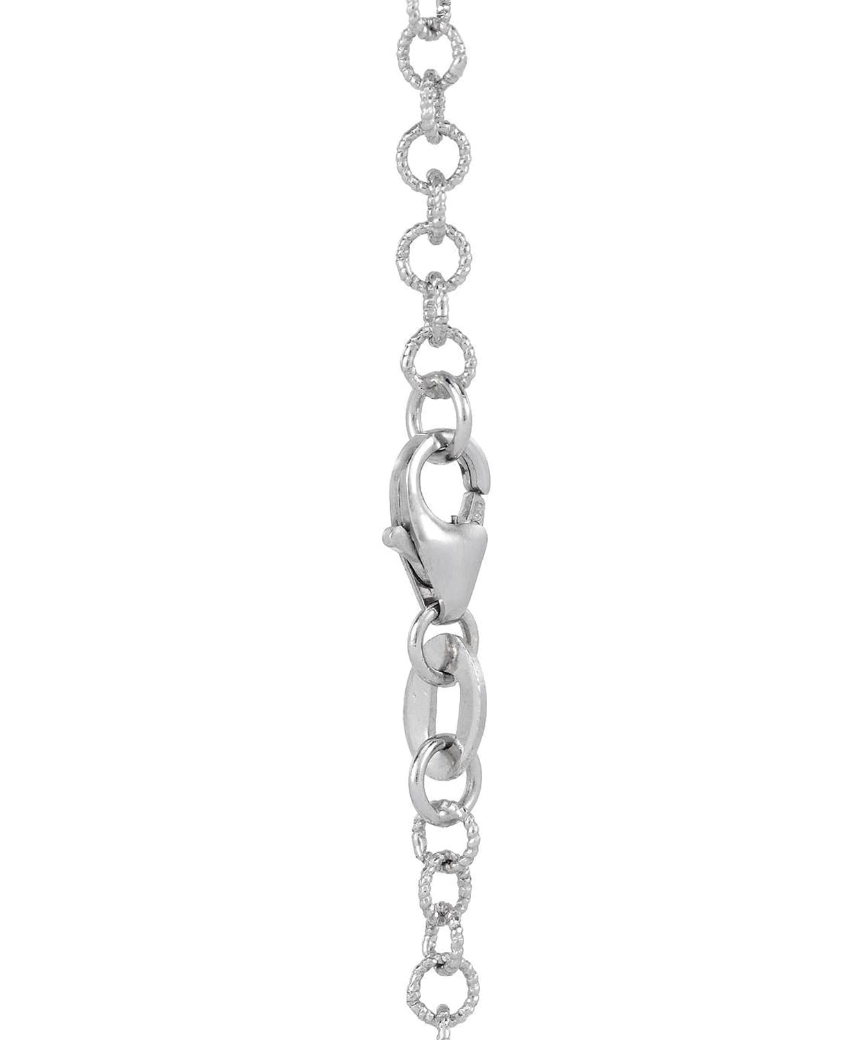 2.7mm 14k White Gold Textured Link Chain View 2