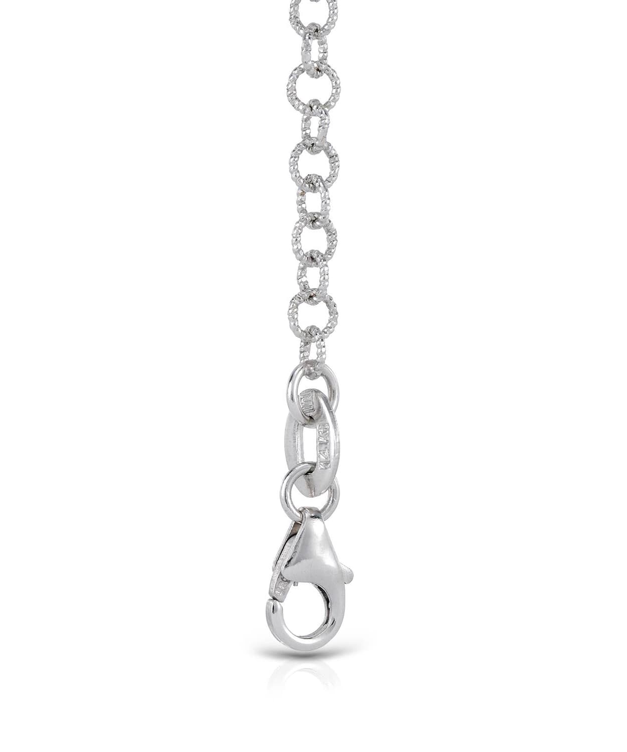 2.7mm 14k White Gold Textured Link Chain View 3