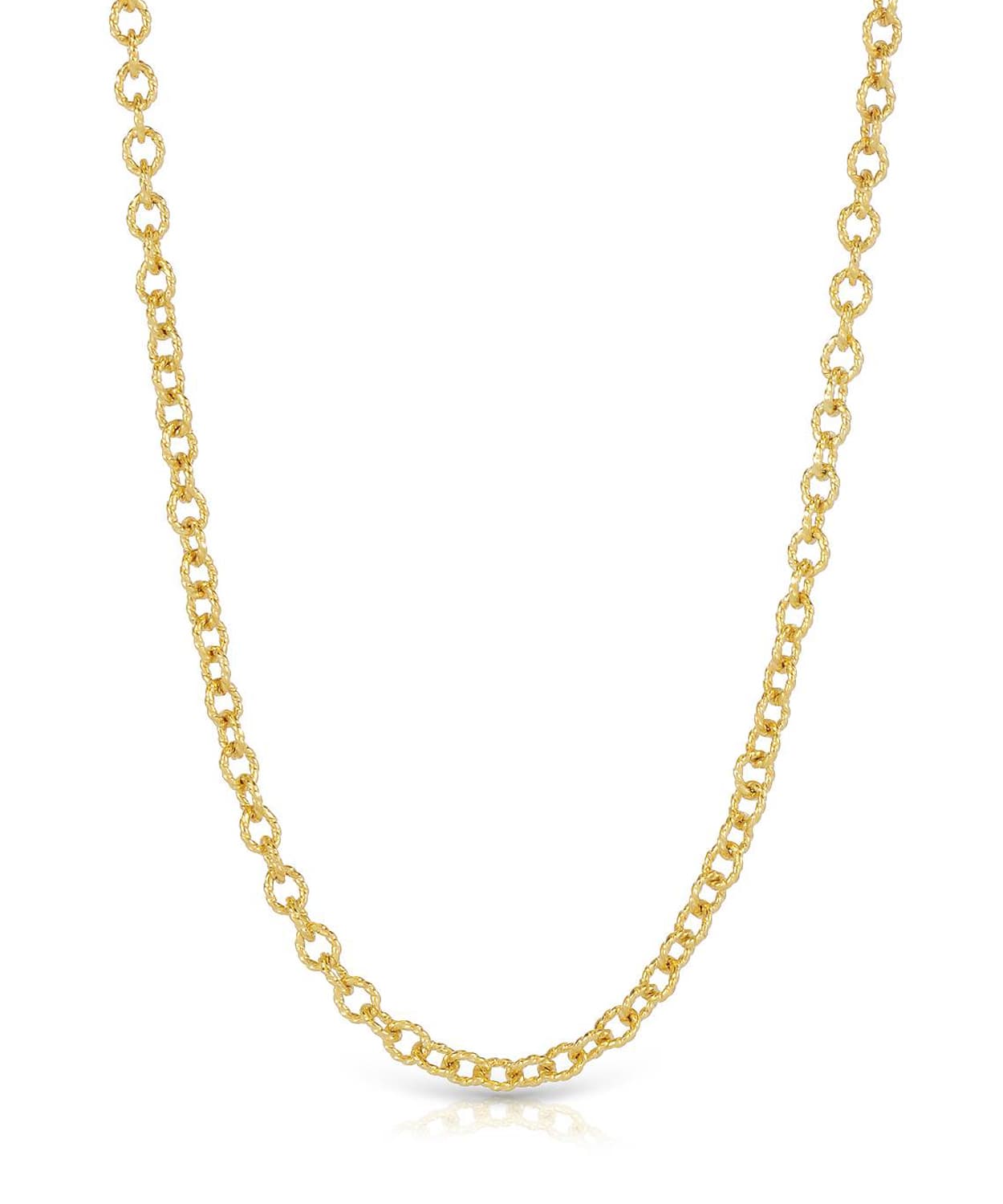 1.6mm 14k Yellow Gold Textured Link Chain View 1