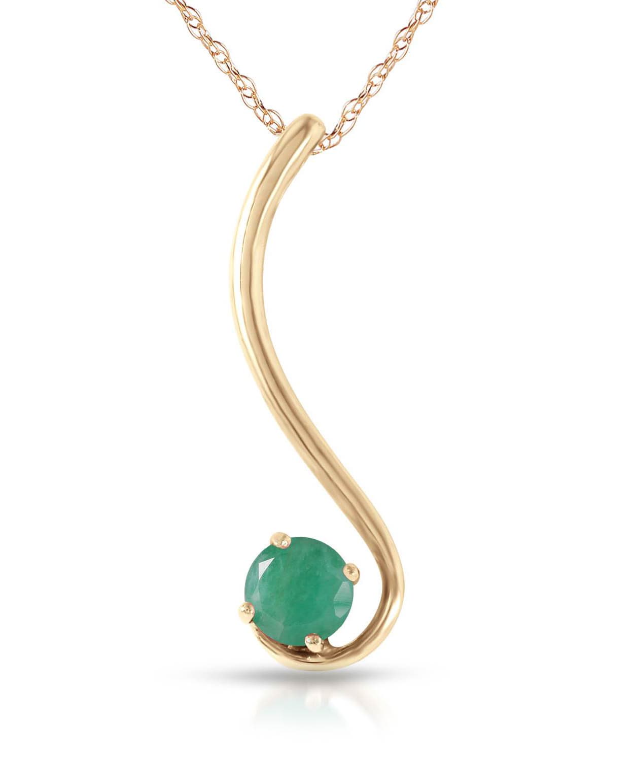 0.58 ctw Natural Emerald 14k Gold Pendant With Chain View 1