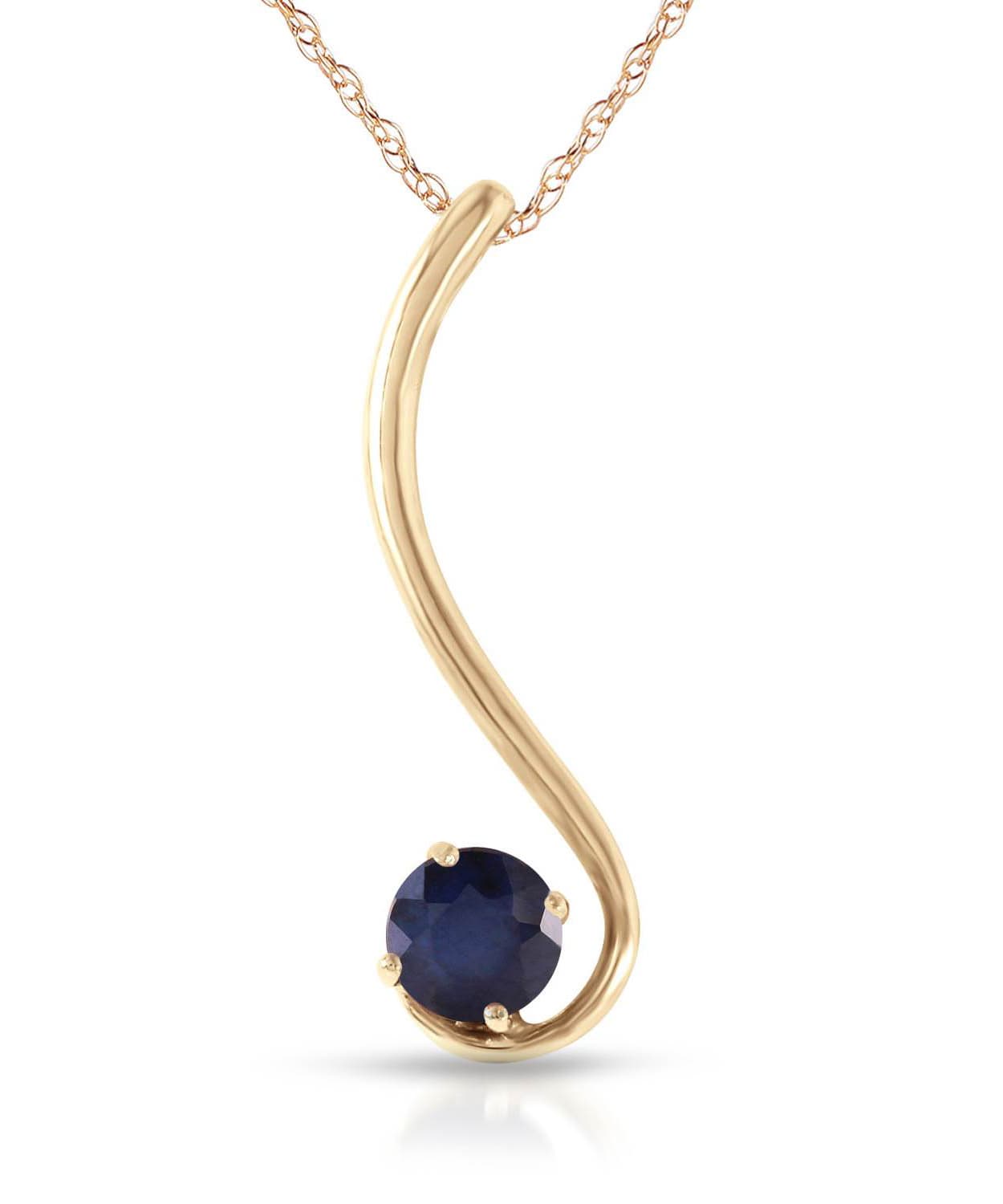 0.58 ctw Natural Midnight Blue Sapphire 14k Gold Pendant With Chain View 1