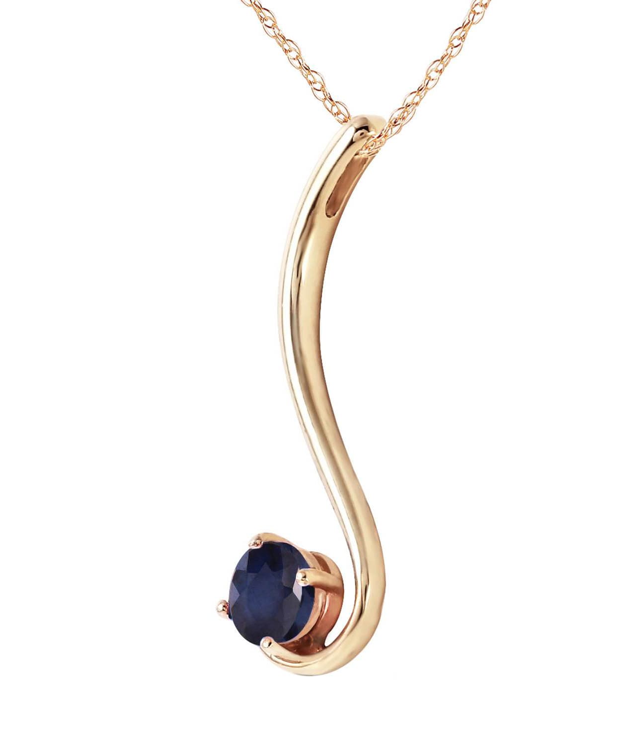 0.58 ctw Natural Midnight Blue Sapphire 14k Gold Pendant With Chain View 2