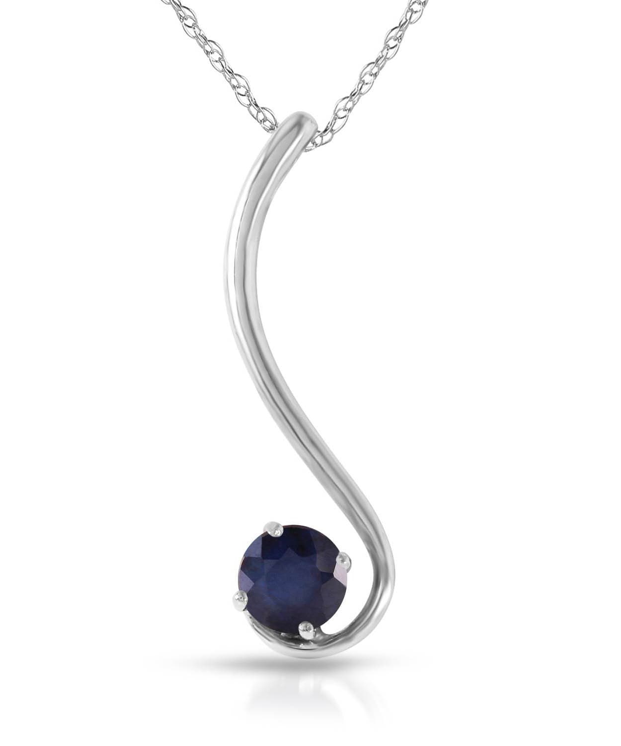 0.58 ctw Natural Midnight Blue Sapphire 14k Gold Pendant With Chain View 3