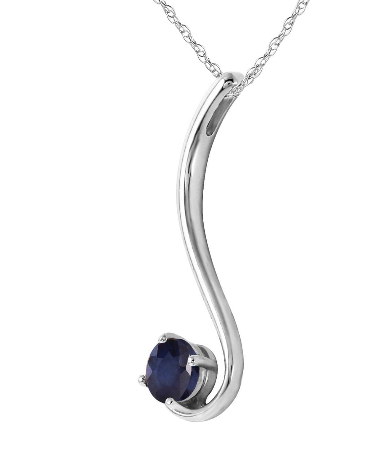0.58 ctw Natural Midnight Blue Sapphire 14k Gold Pendant With Chain View 4