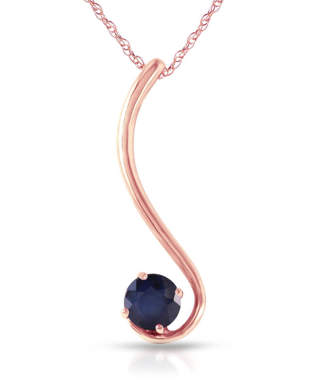 0.58 ctw Natural Midnight Blue Sapphire 14k Gold Pendant With Chain View 5