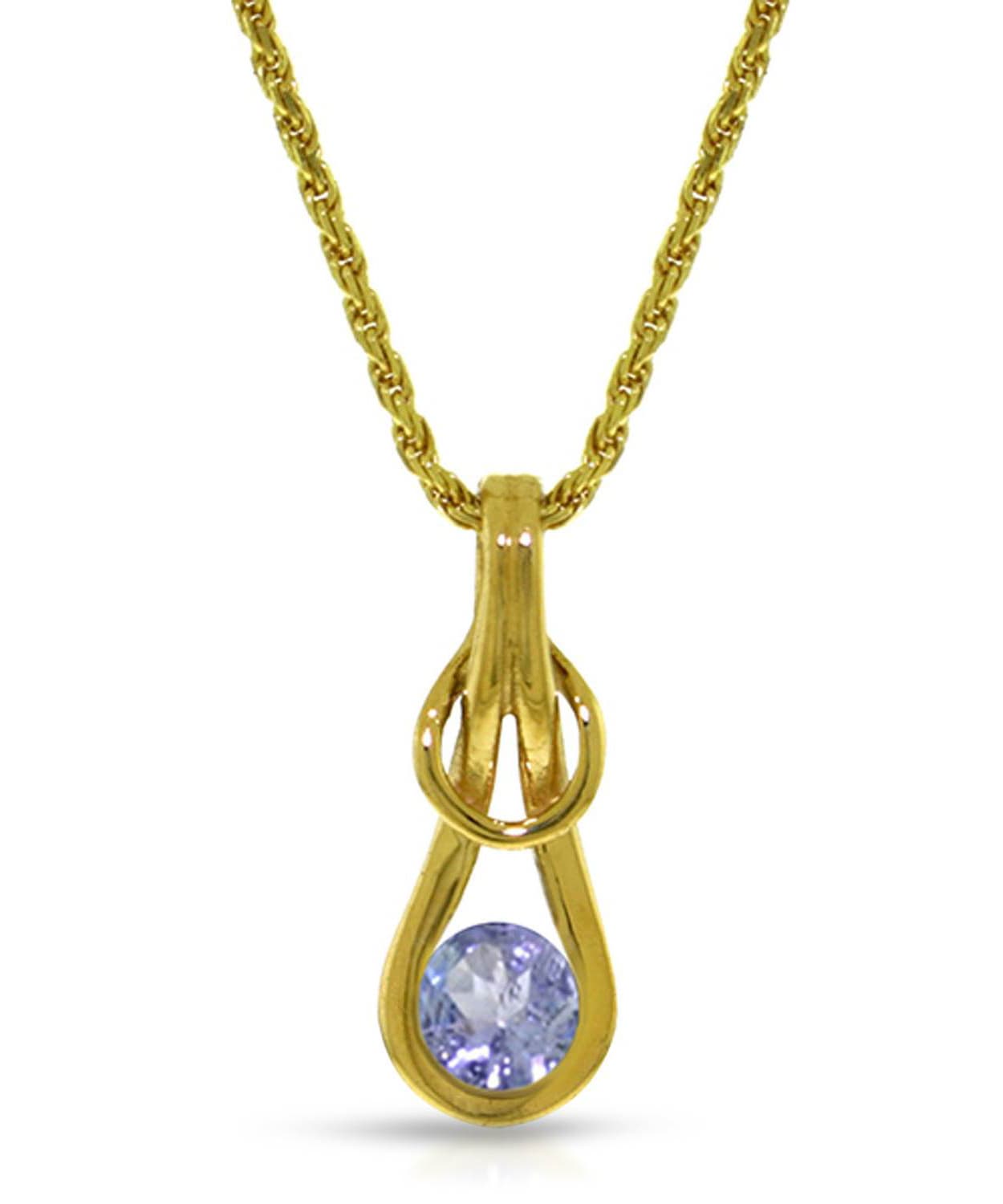 0.68 ctw Natural Tanzanite 14k Gold Knot Pendant With Chain View 1