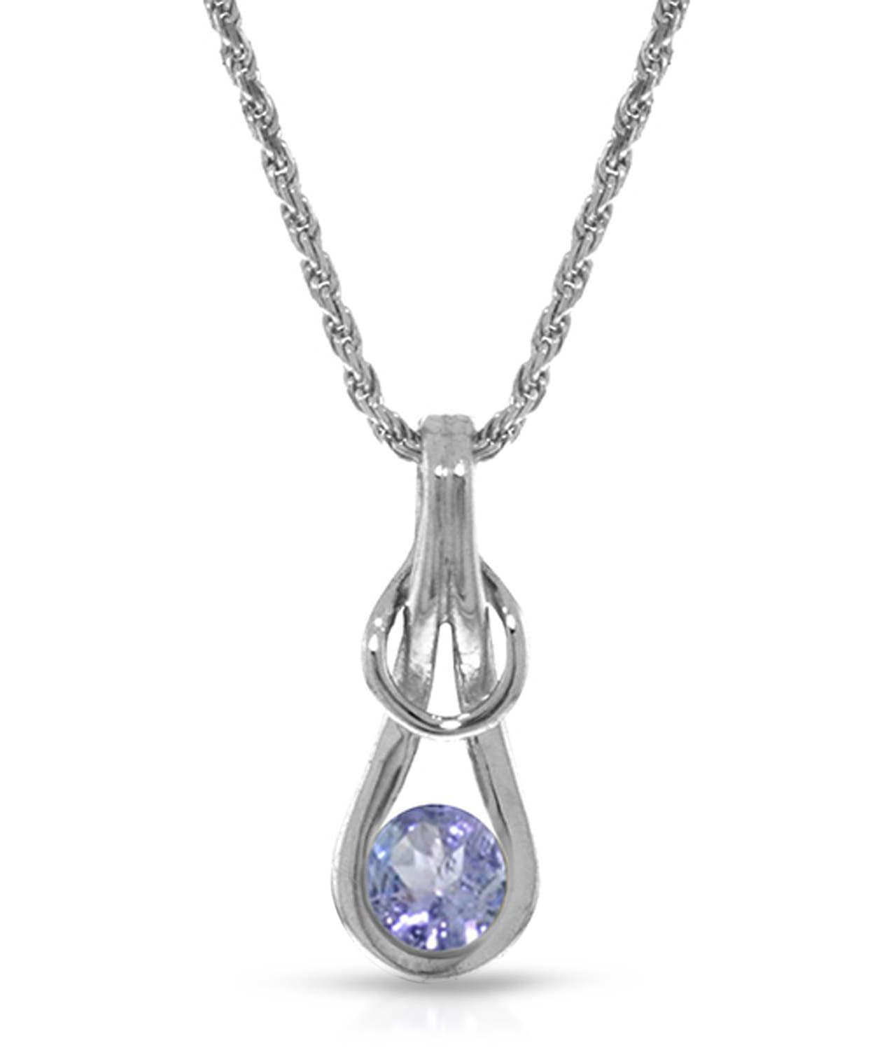 0.68 ctw Natural Tanzanite 14k Gold Knot Pendant With Chain View 2