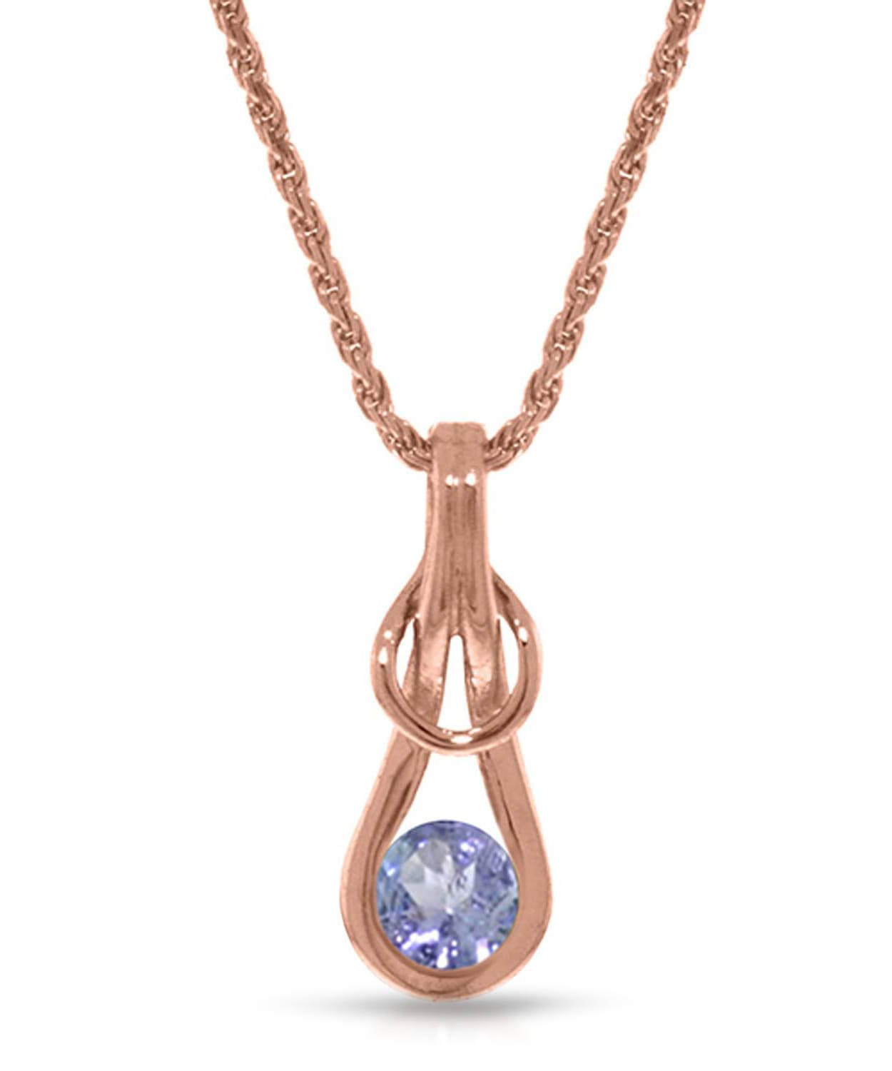 0.68 ctw Natural Tanzanite 14k Gold Knot Pendant With Chain View 3