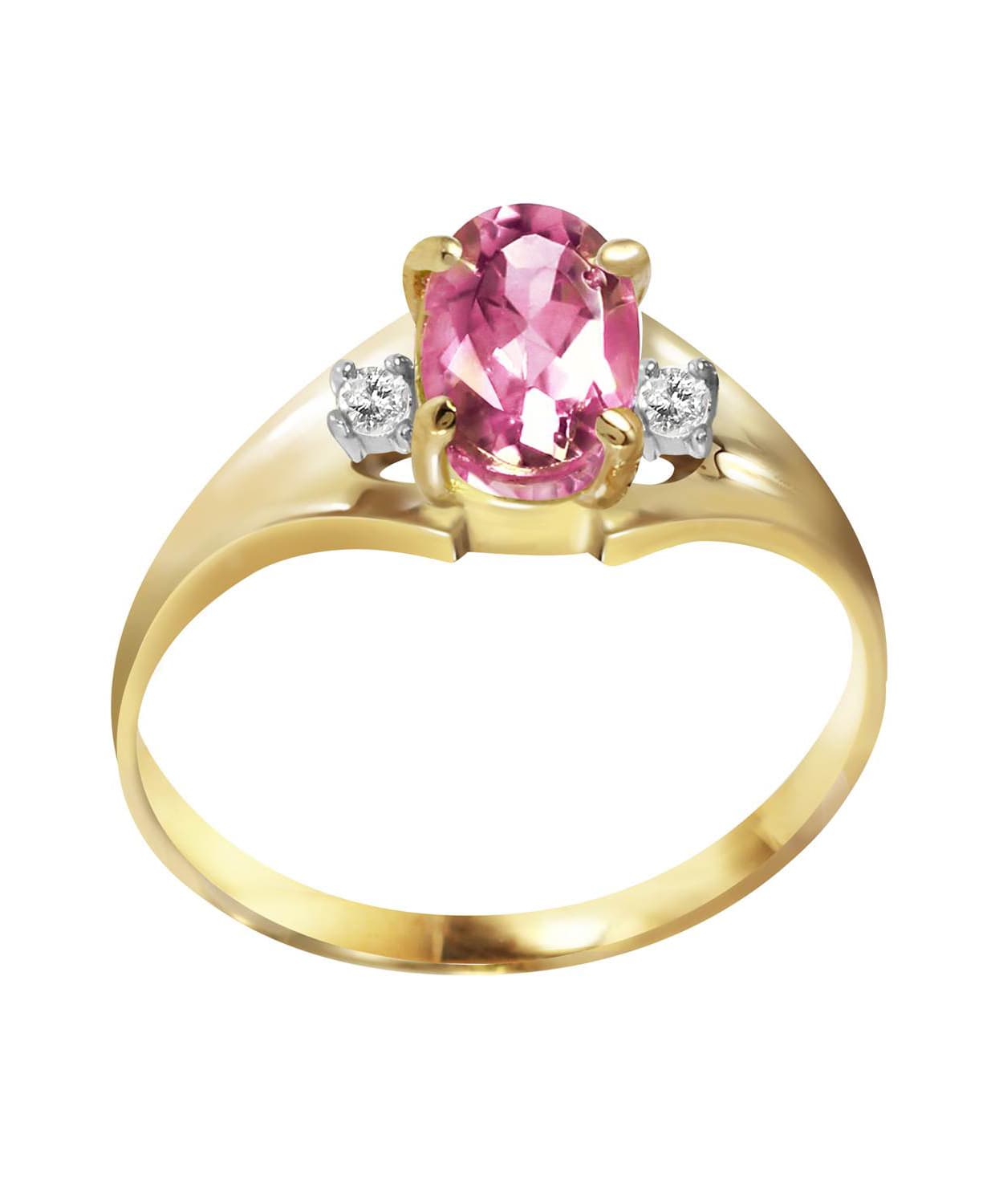 0.79 ctw Natural Pink Topaz and Diamond 14k Gold Right Hand Ring View 1