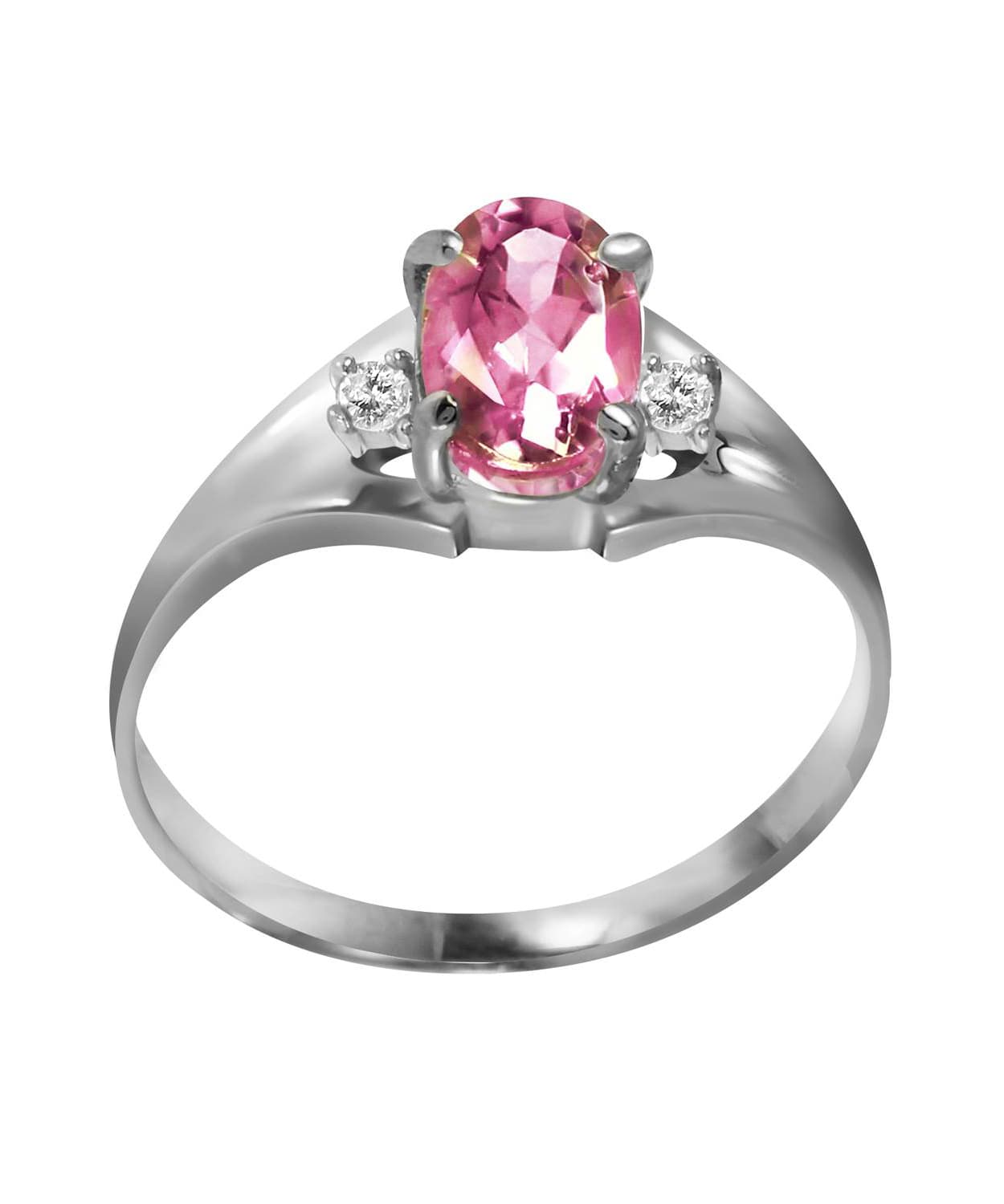 0.79 ctw Natural Pink Topaz and Diamond 14k Gold Right Hand Ring View 2