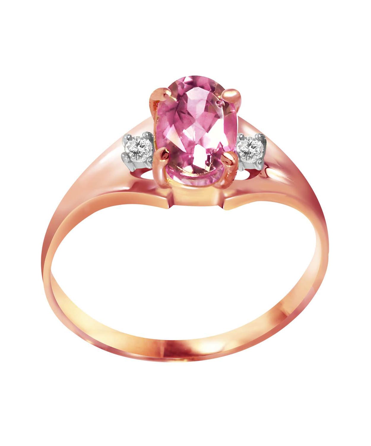 0.79 ctw Natural Pink Topaz and Diamond 14k Gold Right Hand Ring View 3
