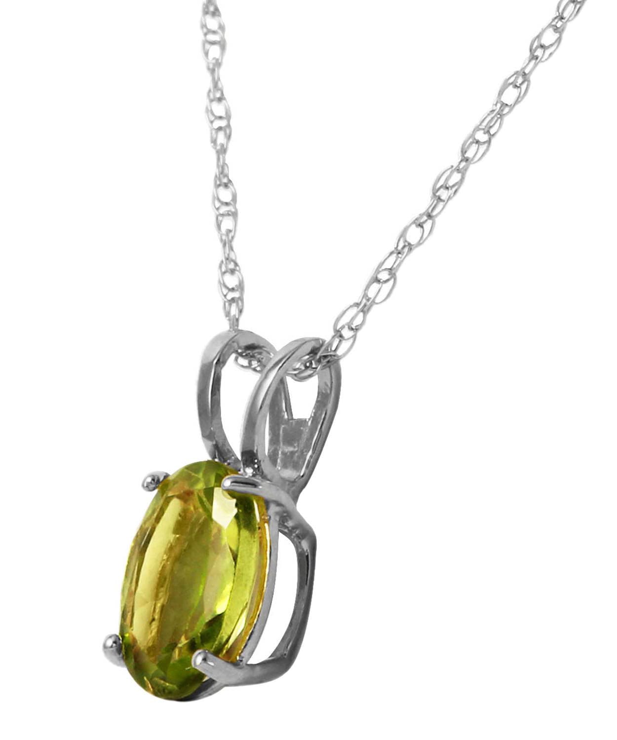 0.88 ctw Natural Lime Peridot 14k Gold Oval Pendant With Chain View 4