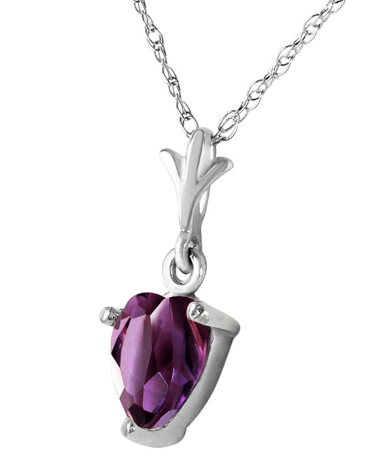 1.18 ctw Natural Amethyst 14k Gold Heart Pendant With Chain View 4