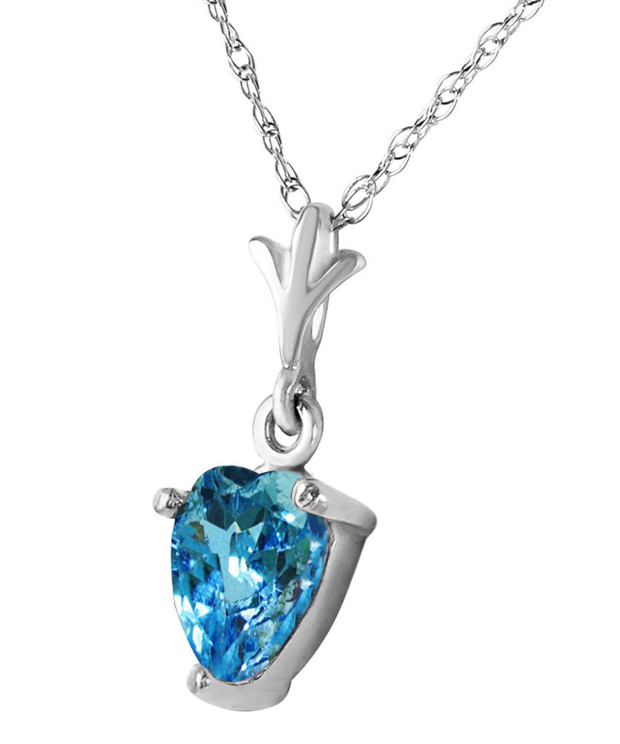 1.18 ctw Natural Swiss Blue Topaz 14k Gold Heart Pendant With Chain View 4