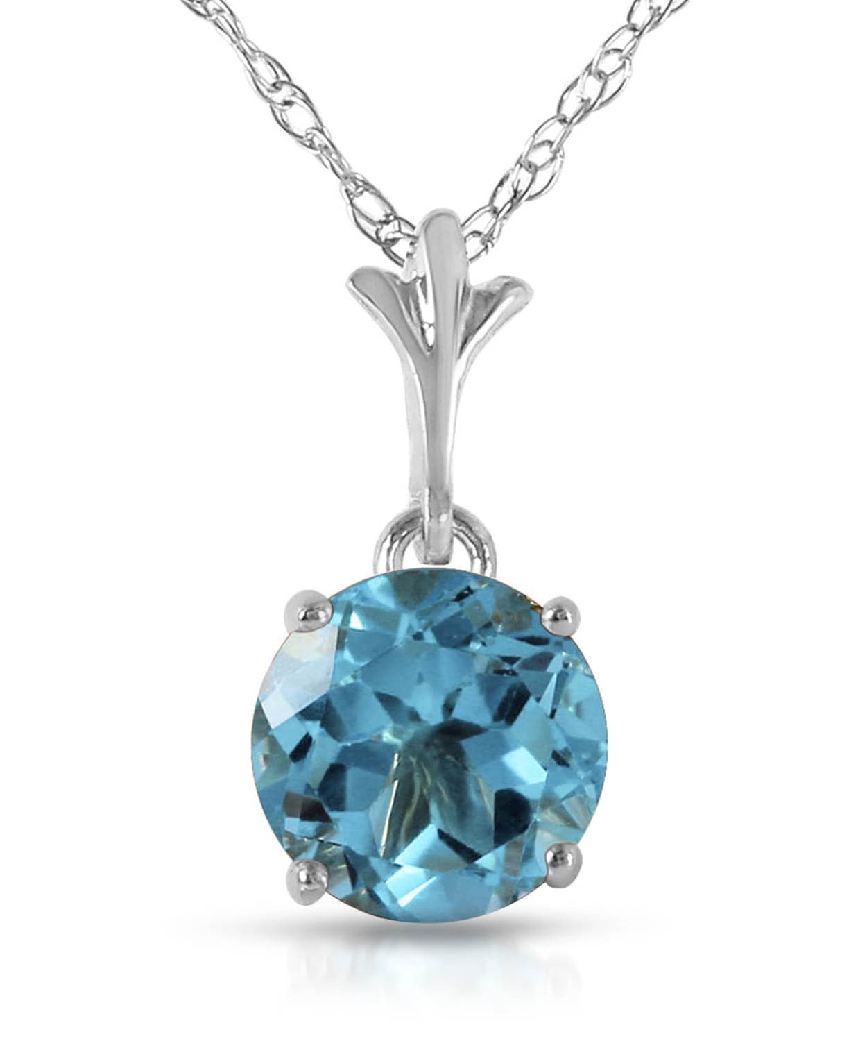 1.18 ctw Natural Swiss Blue Topaz 14k Gold Pendant With Chain View 3