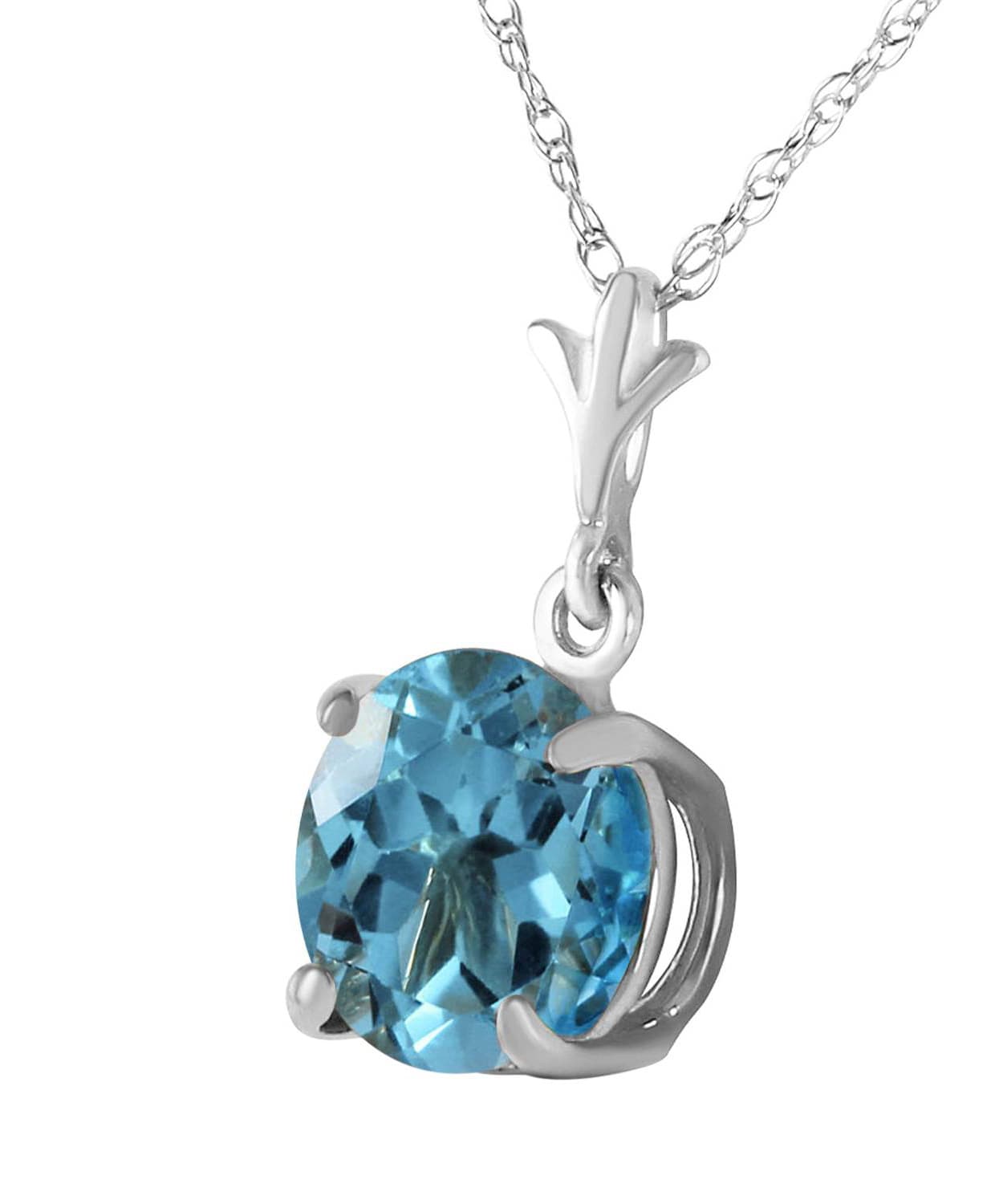 1.18 ctw Natural Swiss Blue Topaz 14k Gold Pendant With Chain View 4