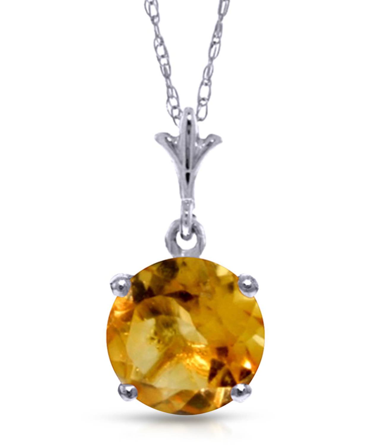 1.18 ctw Natural Honey Citrine 14k Gold Pendant With Chain View 2
