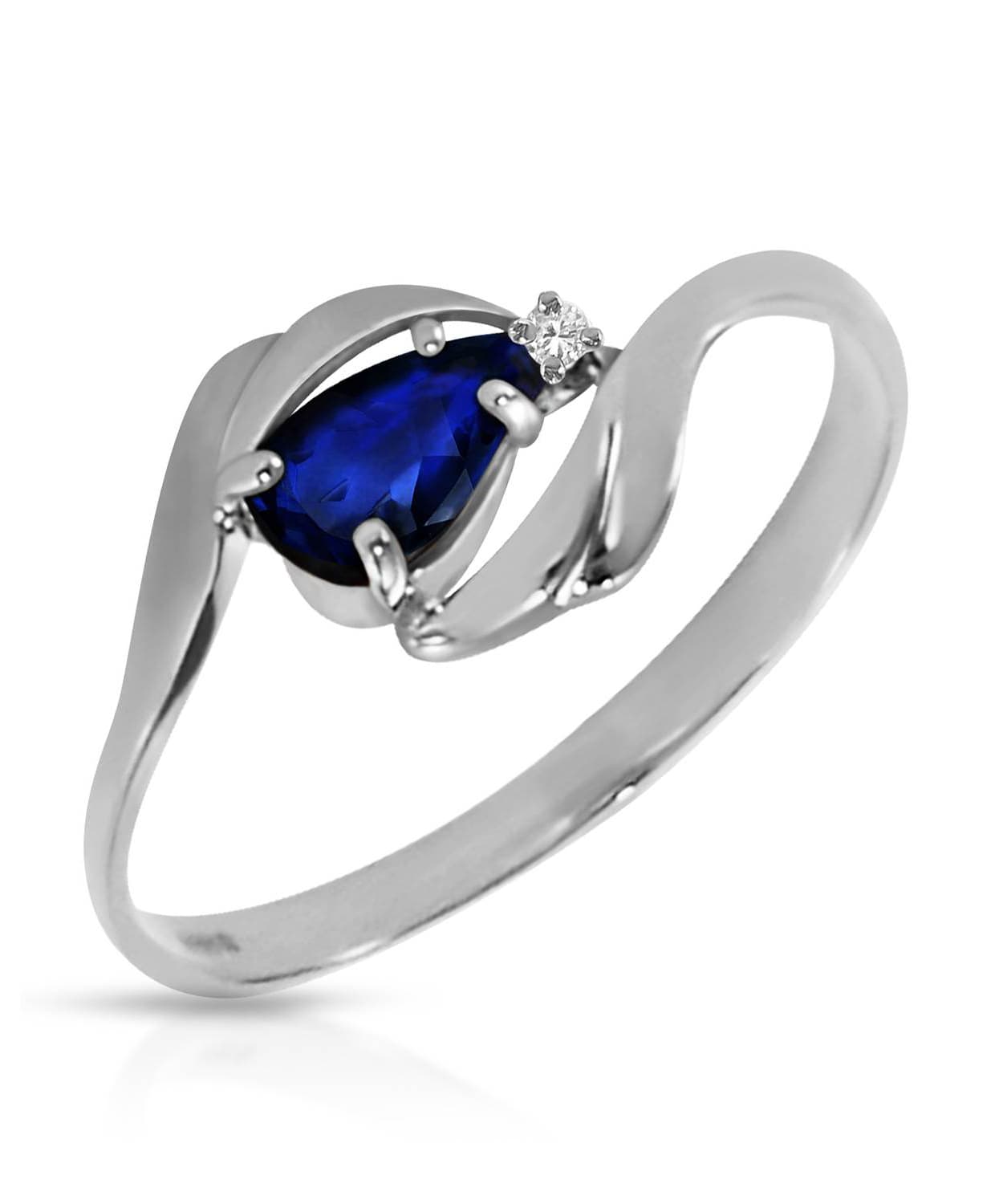 0.51 ctw Natural Midnight Blue Sapphire and Diamond 14k Gold Right Hand Ring View 3