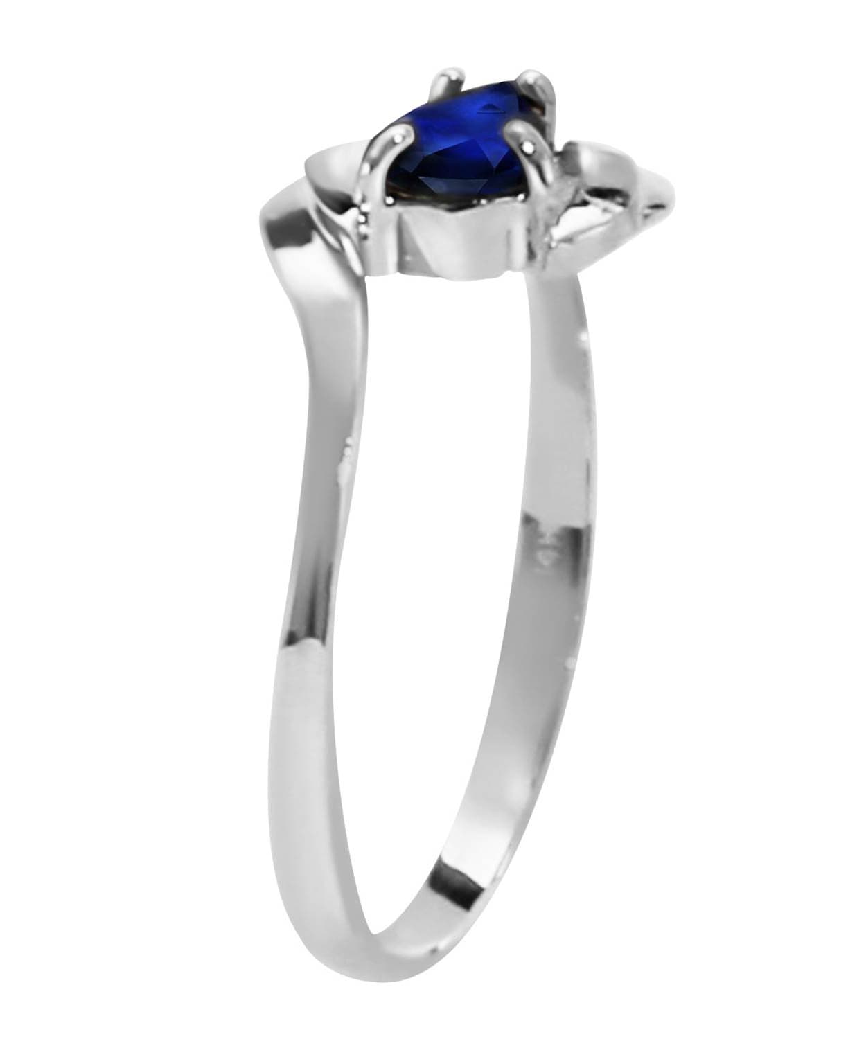 0.51 ctw Natural Midnight Blue Sapphire and Diamond 14k Gold Right Hand Ring View 4