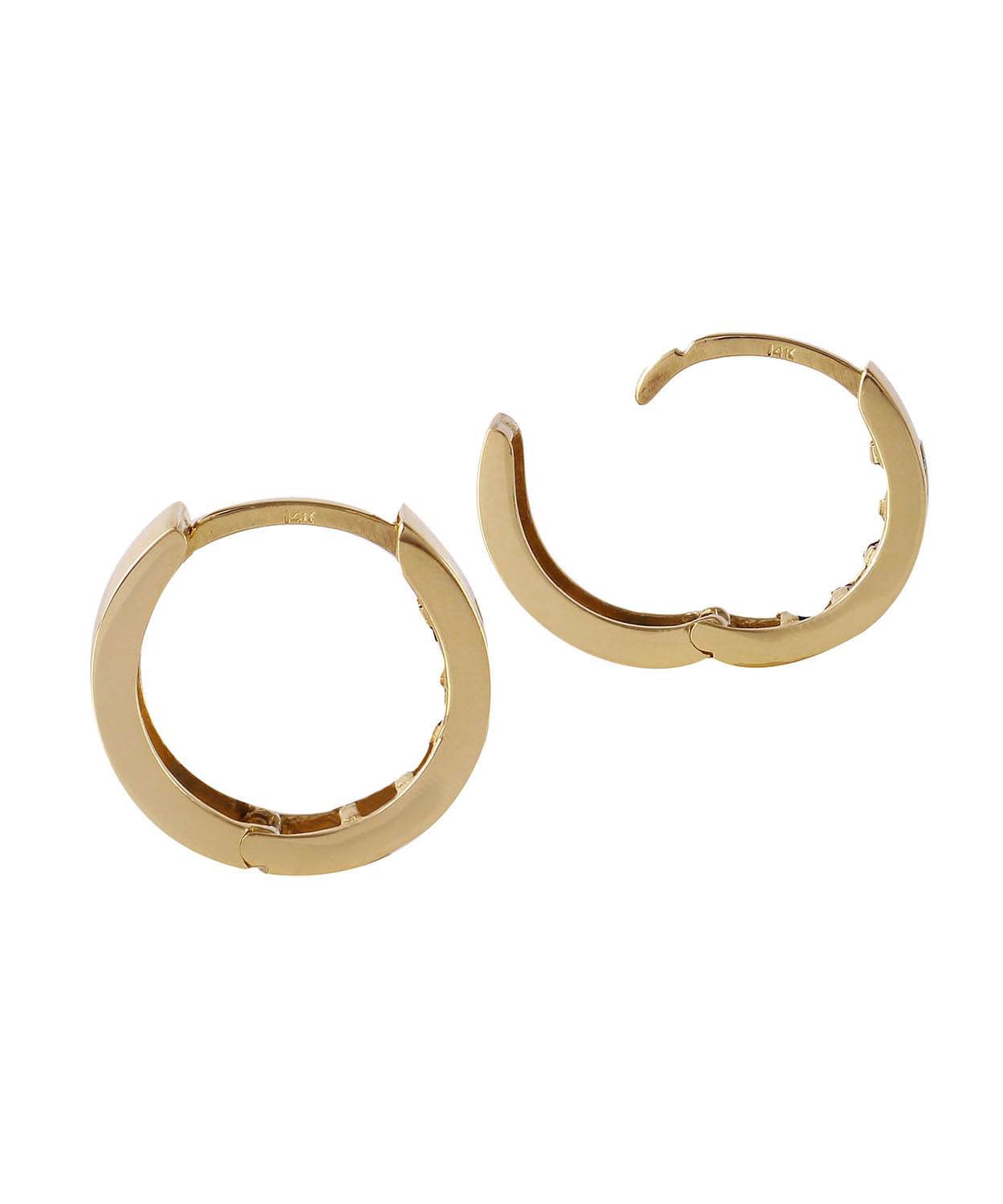 1.33 ctw Natural Sapphire 14k Gold Hoop Earrings View 3