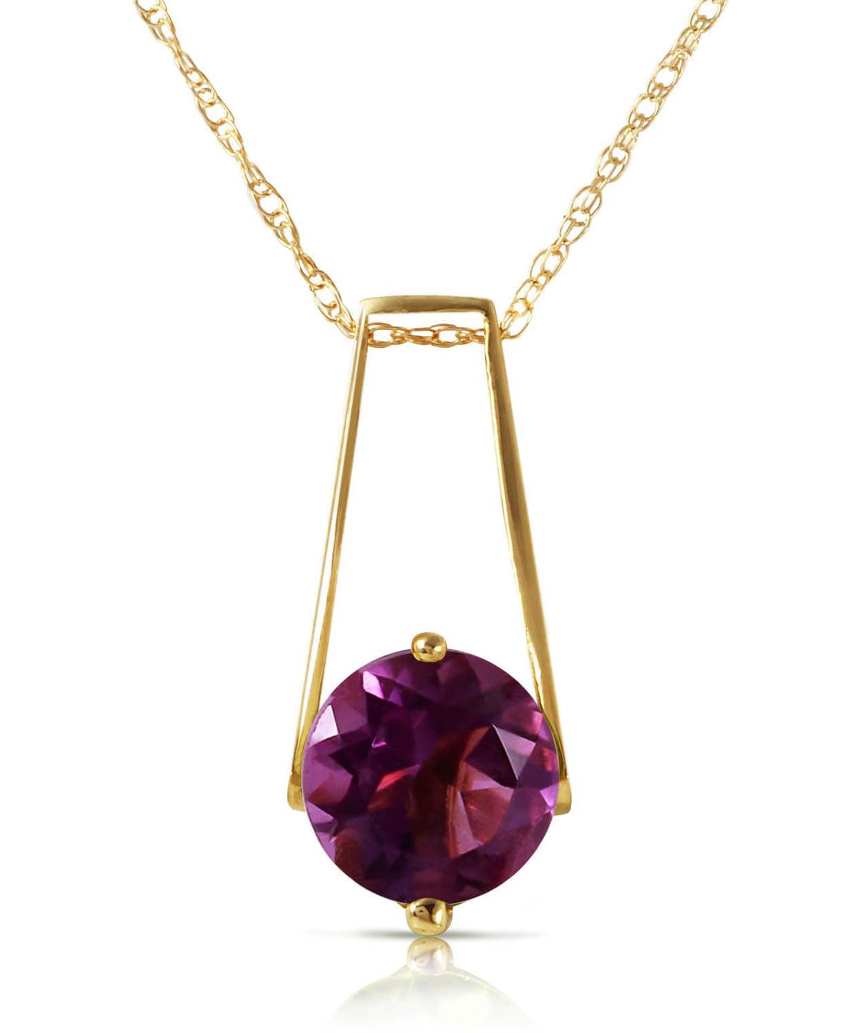 1.48 ctw Natural Amethyst 14k Gold Contemporary Pendant With Chain View 1