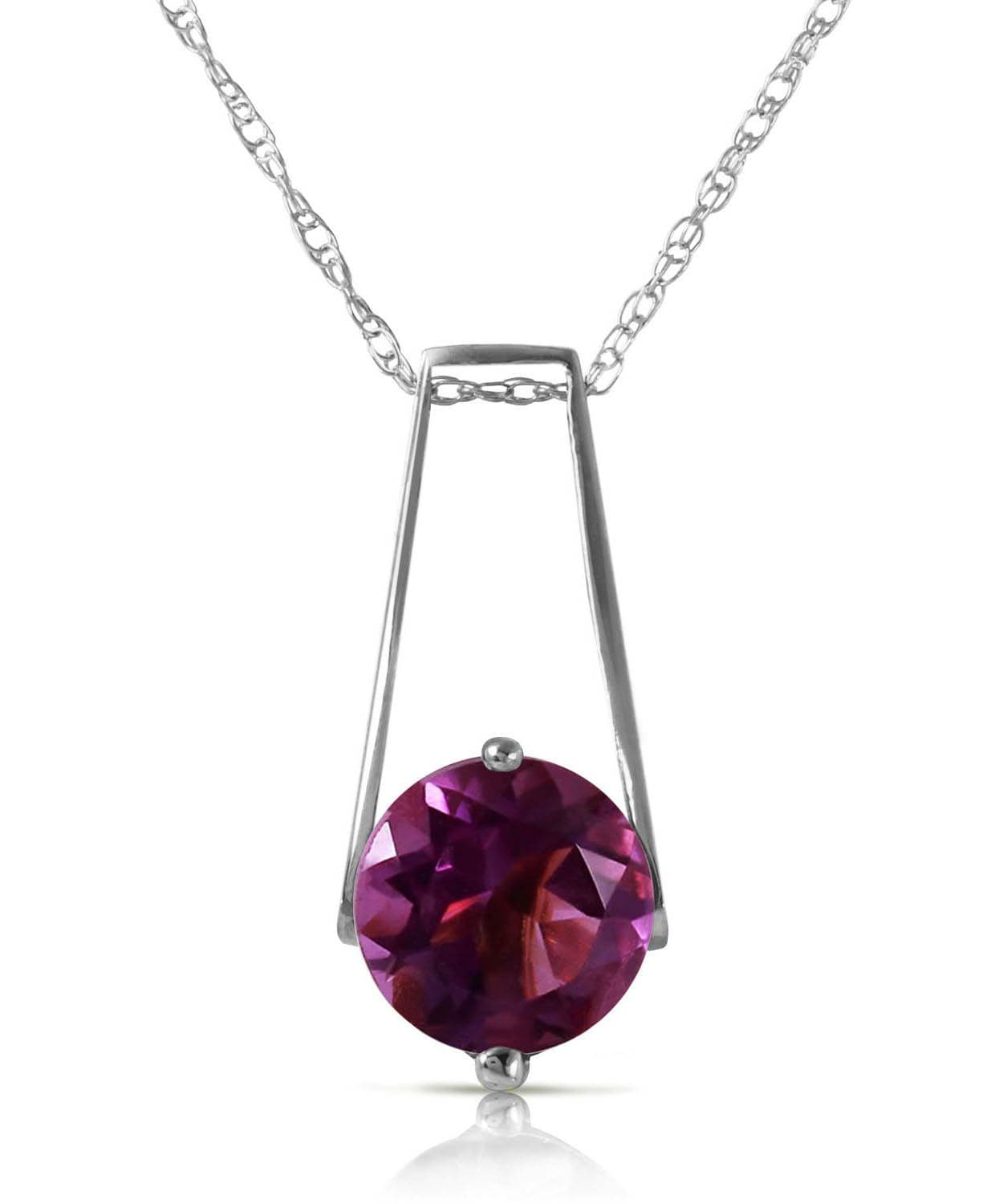 1.48 ctw Natural Amethyst 14k Gold Contemporary Pendant With Chain View 3