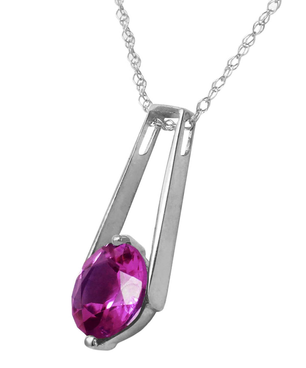 1.48 ctw Natural Amethyst 14k Gold Contemporary Pendant With Chain View 4