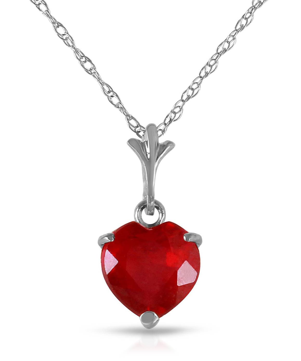 1.48 ctw Natural Raspberry Ruby 14k Gold Heart Pendant With Chain View 3