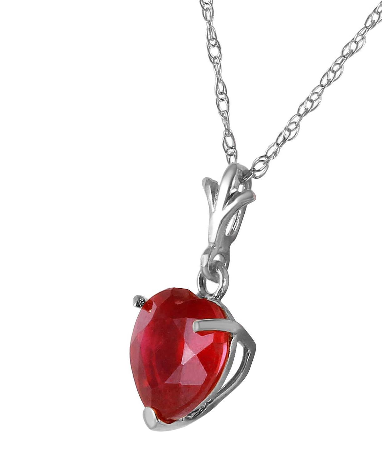 1.48 ctw Natural Raspberry Ruby 14k Gold Heart Pendant With Chain View 4