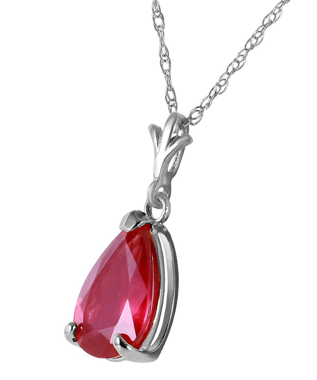 1.78 ctw Natural Raspberry Ruby 14k Gold Teardrop Pendant With Chain View 4