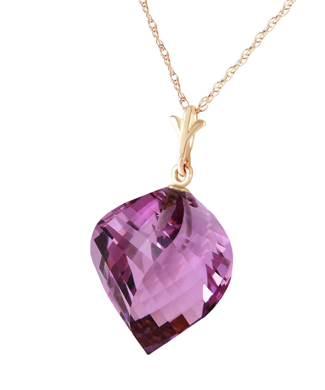 10.78 ctw Natural Amethyst 14k Gold Contemporary Pendant With Chain View 2
