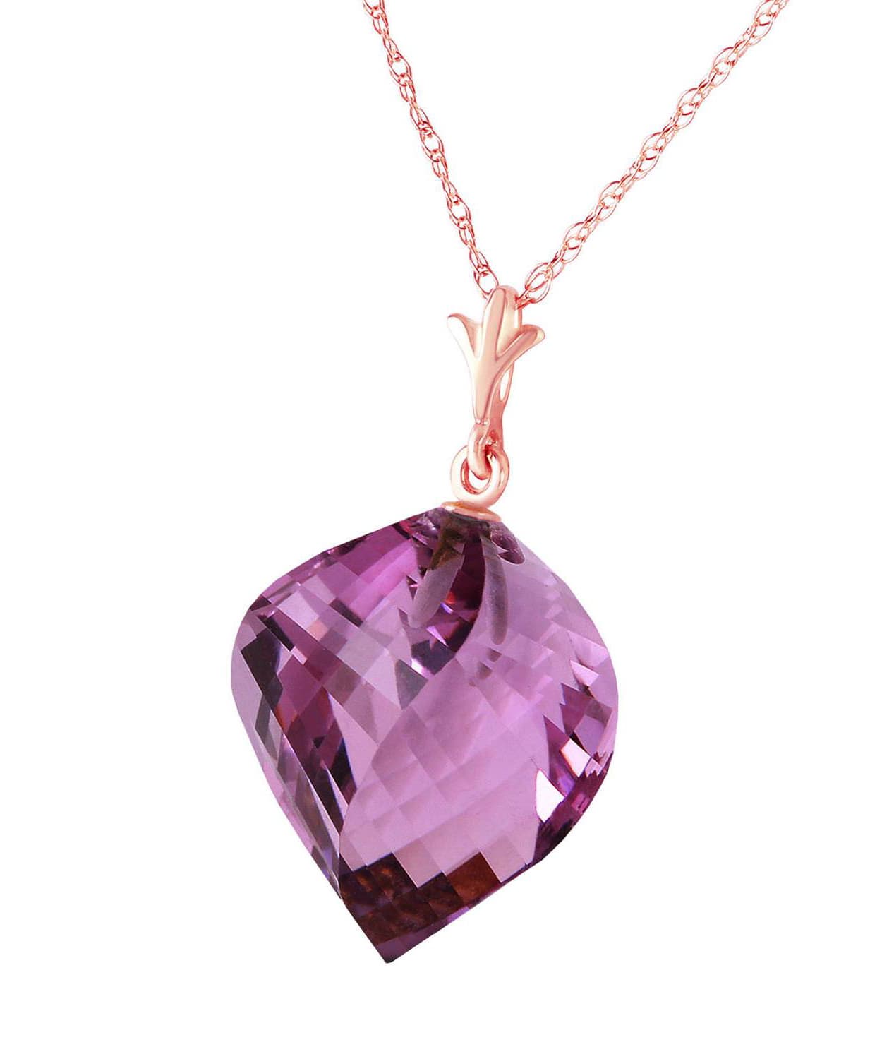 10.78 ctw Natural Amethyst 14k Gold Contemporary Pendant With Chain View 6