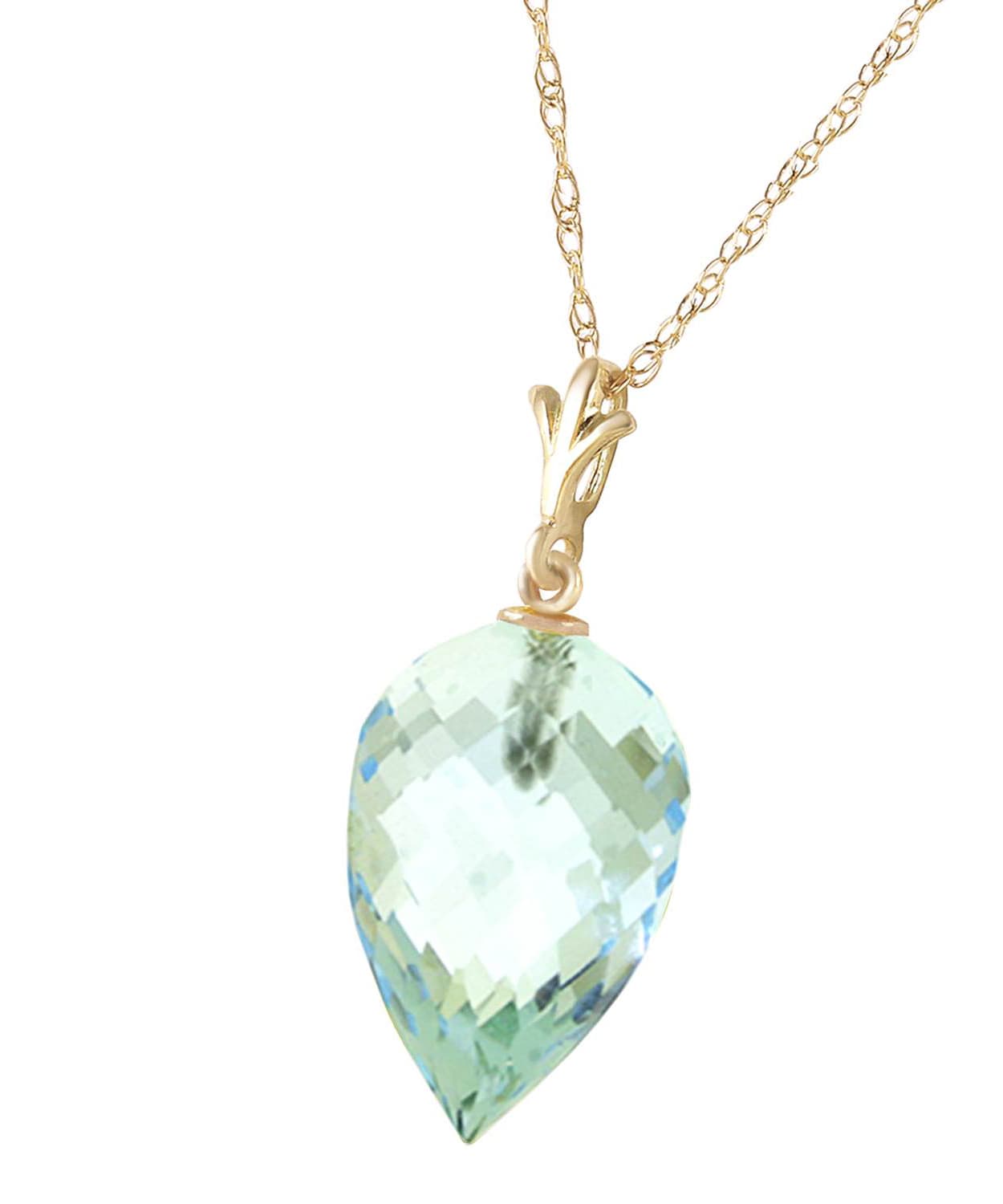 11.28 ctw Natural Sky Blue Topaz 14k Gold Contemporary Pendant With Chain View 2