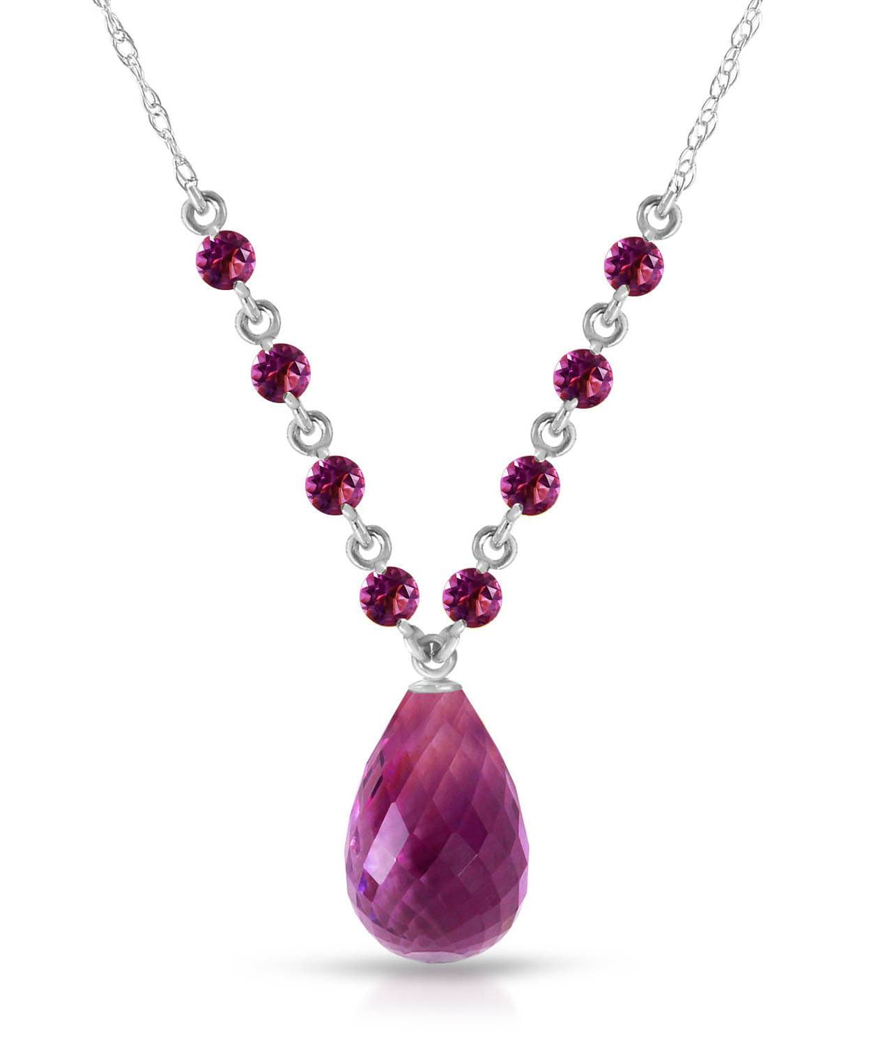 11.53 ctw Natural Amethyst 14k Gold Teardrop Necklace View 3
