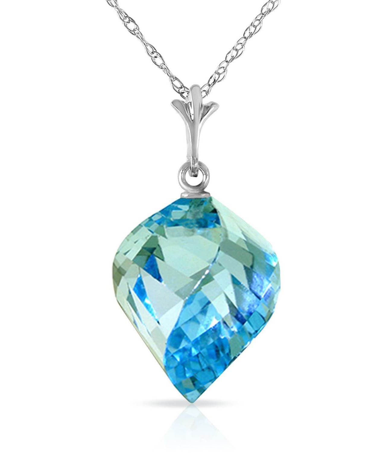 13.93 ctw Natural Sky Blue Topaz 14k Gold Contemporary Pendant With Chain View 3