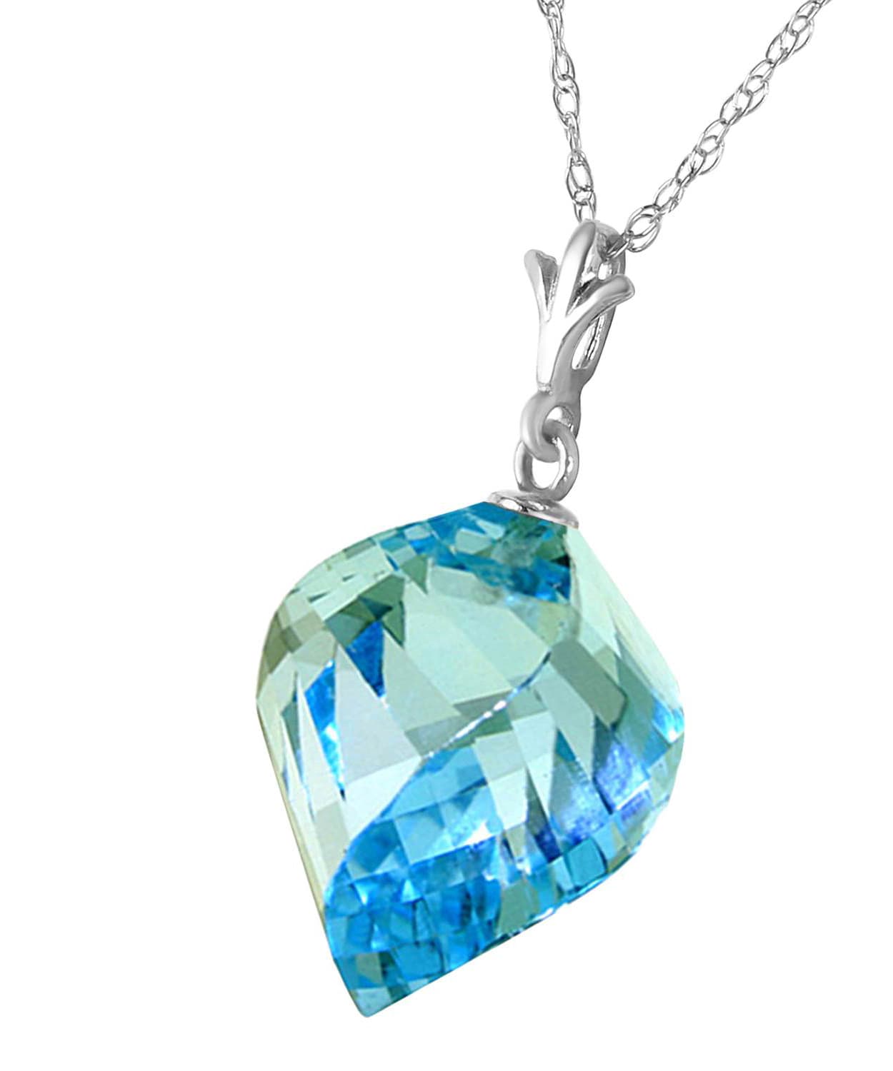 13.93 ctw Natural Sky Blue Topaz 14k Gold Contemporary Pendant With Chain View 4