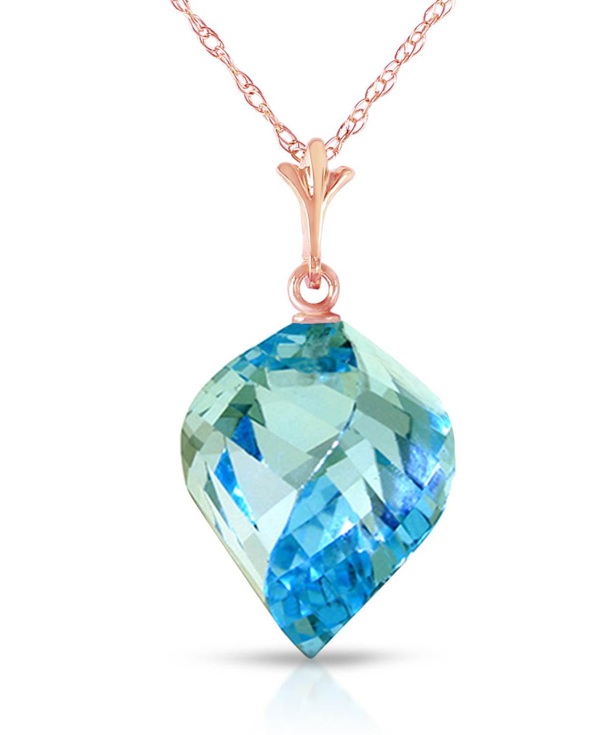 13.93 ctw Natural Sky Blue Topaz 14k Gold Contemporary Pendant With Chain View 5