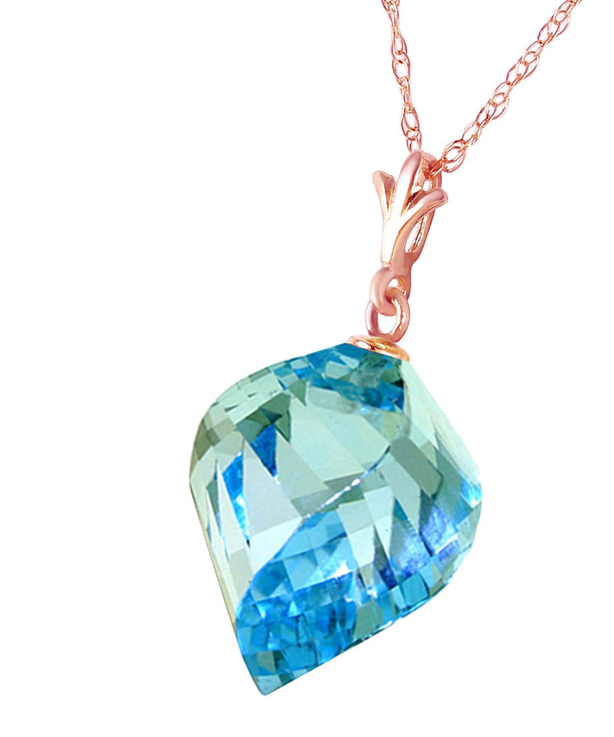 13.93 ctw Natural Sky Blue Topaz 14k Gold Contemporary Pendant With Chain View 6