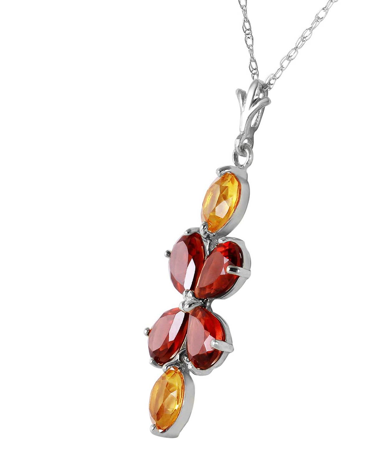2.85 ctw Natural Pomegranate Garnet and Honey Citrine 14k Gold Pendant With Chain View 4